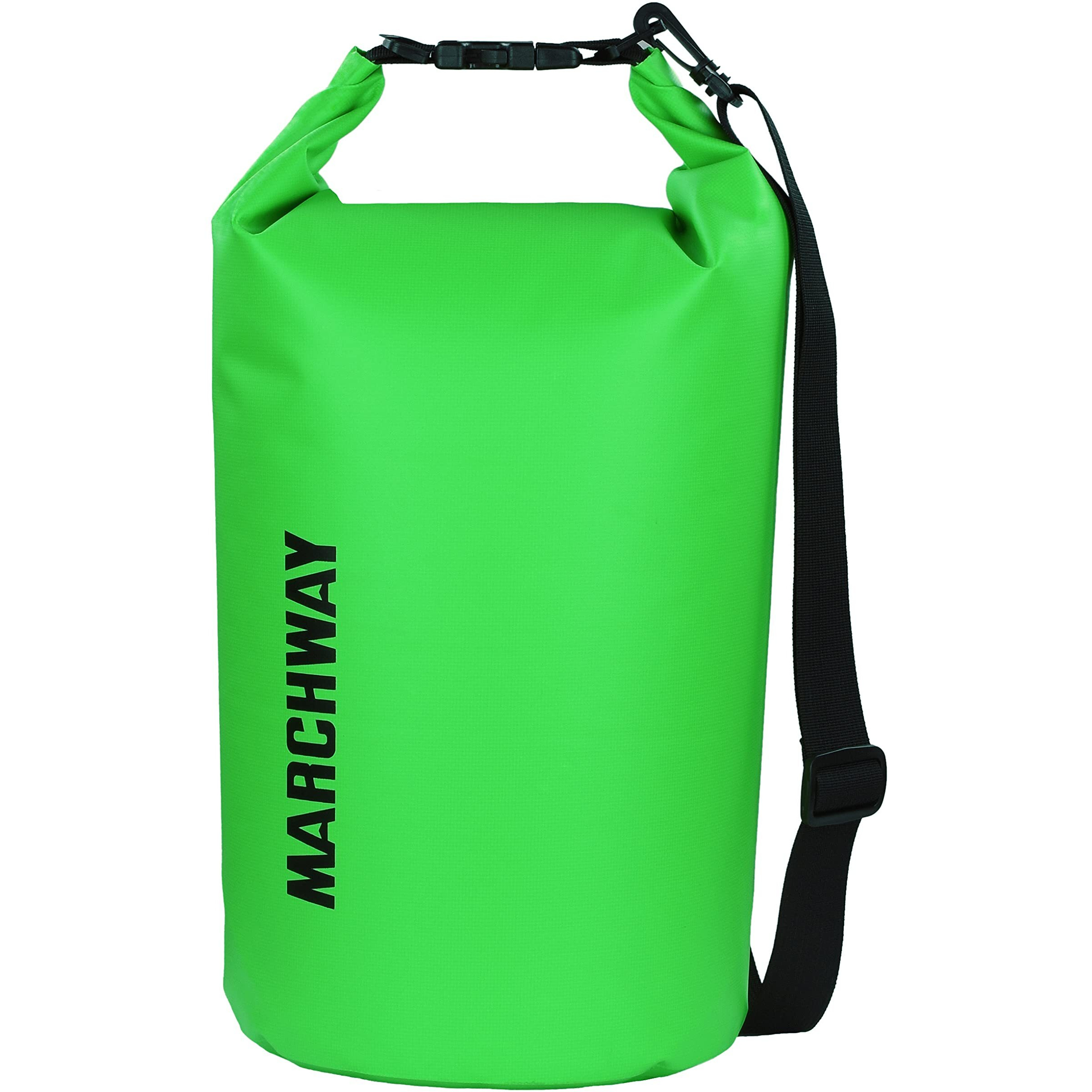 Marchway Floating Waterproof Dry Bag Backpack 5L/10L/20L/30L/40L, Roll Top Sack Keeps Gear Dry For Kayaking, Rafting, Boating, Swimming, Camping, Hiking, Beach, Fishing (Green, 5L)