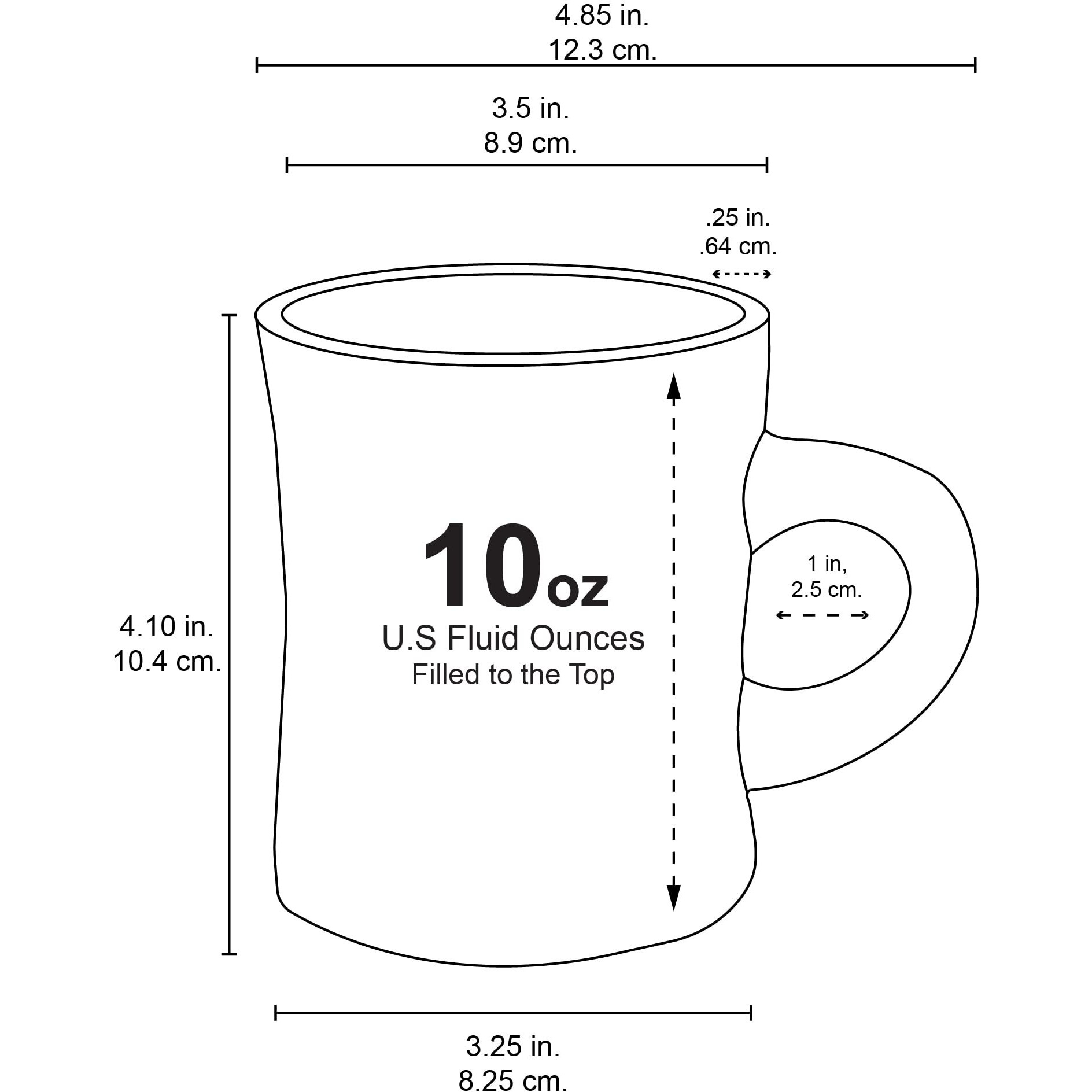 Culver 10-Ounce Ceramic Retro Diner Style Heavyweight Restaurant Mug, Two-Finger C-Handle (White, 1)