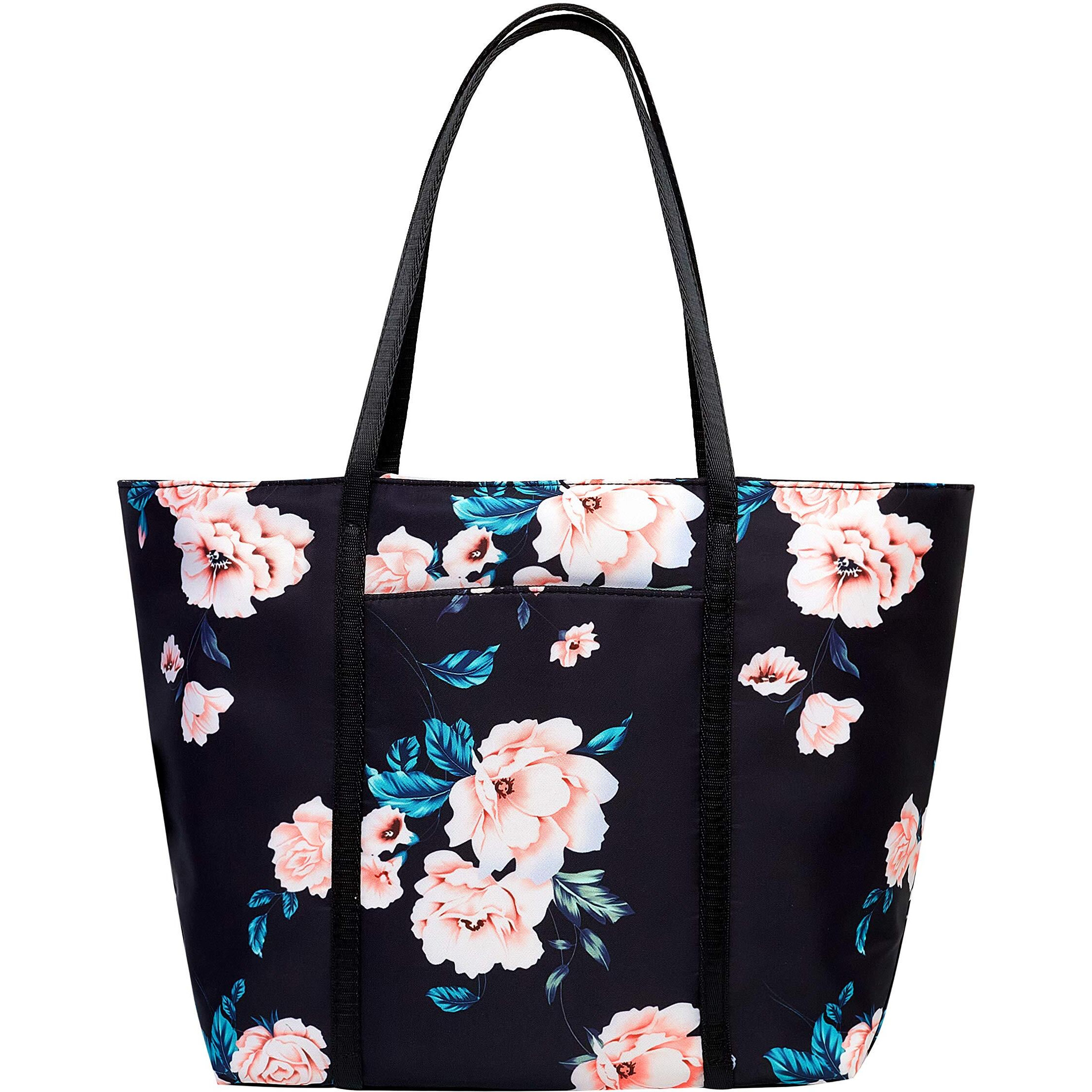 Chrysansmile Floral Tote Bag Shoulder Bags For Women Waterproof Tote Handbags For Work Beach Travel