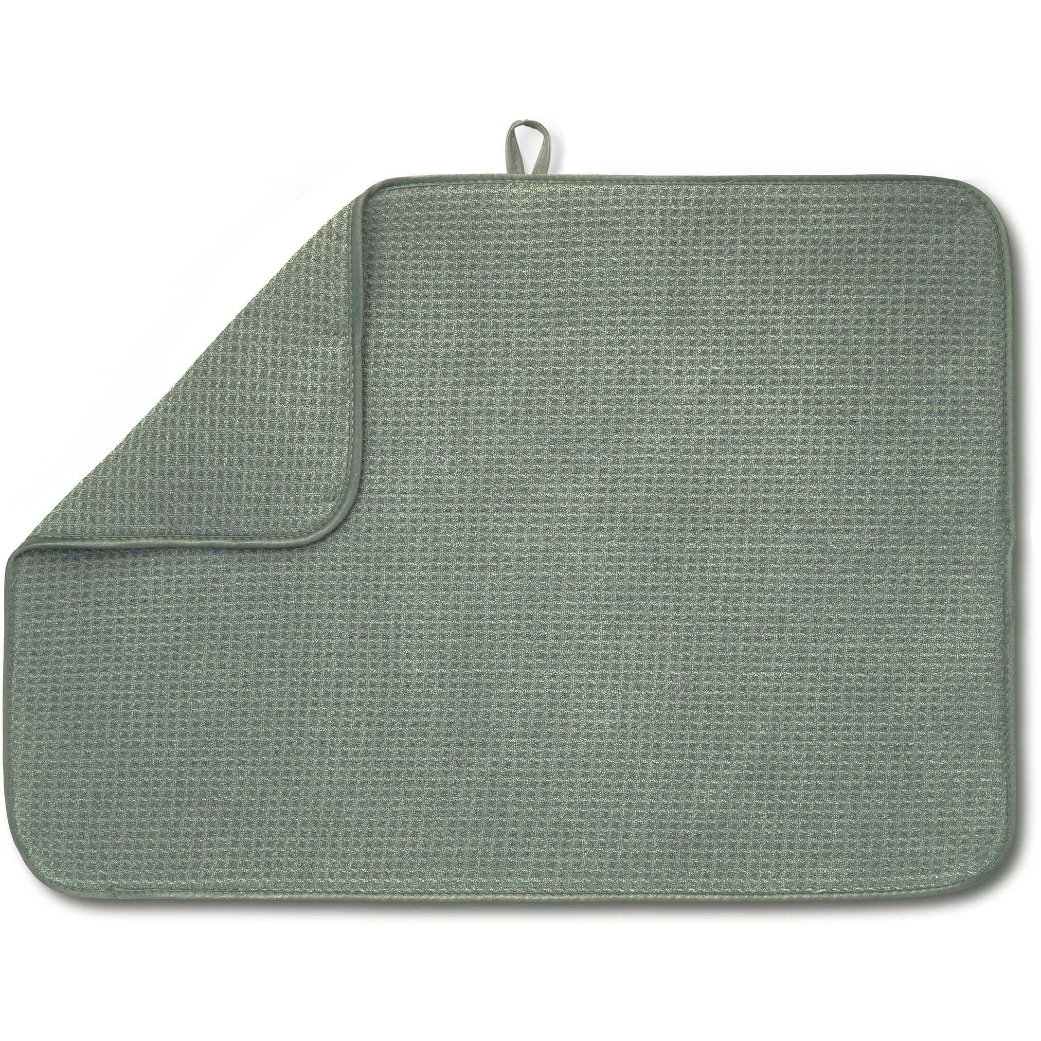 Xxl Dish Mat 24"" X 17"" (Largest Mat) Microfiber Dish Drying Mat, Super Absorbent By Bellemain (Green)
