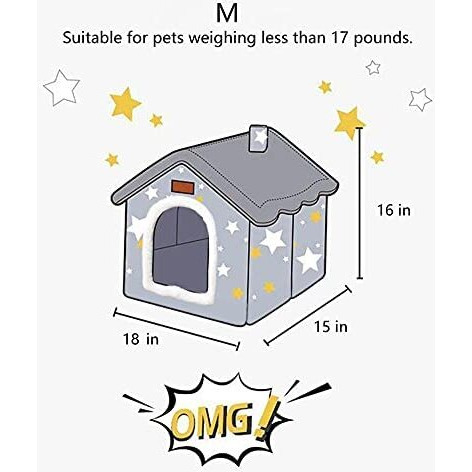 Bxebui Dog House Indoor Memory Sponge, Foldable Dog House Kennel Bed Mat With Cushion For Small Medium Large Dogs Cats, Winter Warm Cat Nest Puppy Cave Sofa Pet Products (Medium)