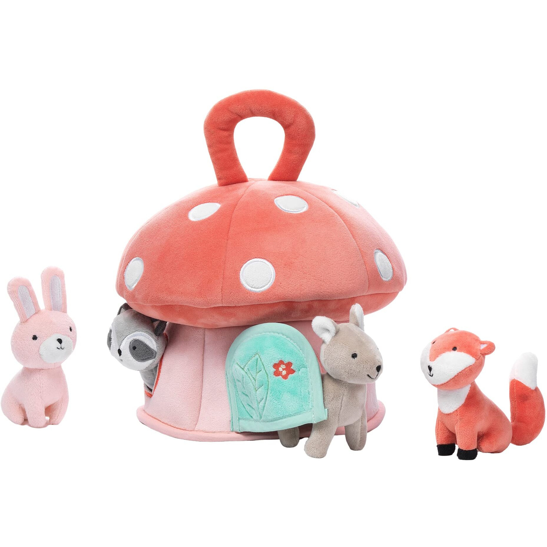Lambs & Ivy Interactive Plush Mushroom House With Stuffed Animal Toys