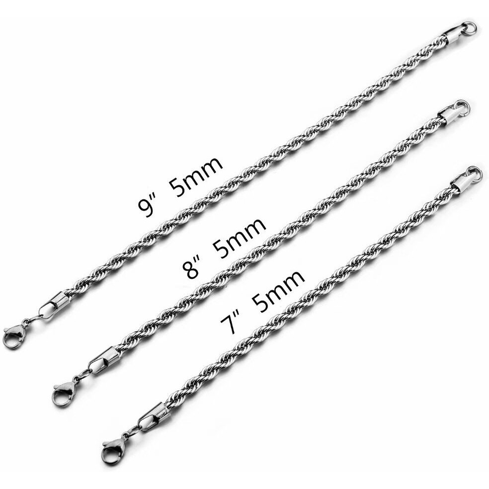Holyfast Twist Chain Bracelets - Stainless Steel Rope Jewelry For Men & Women