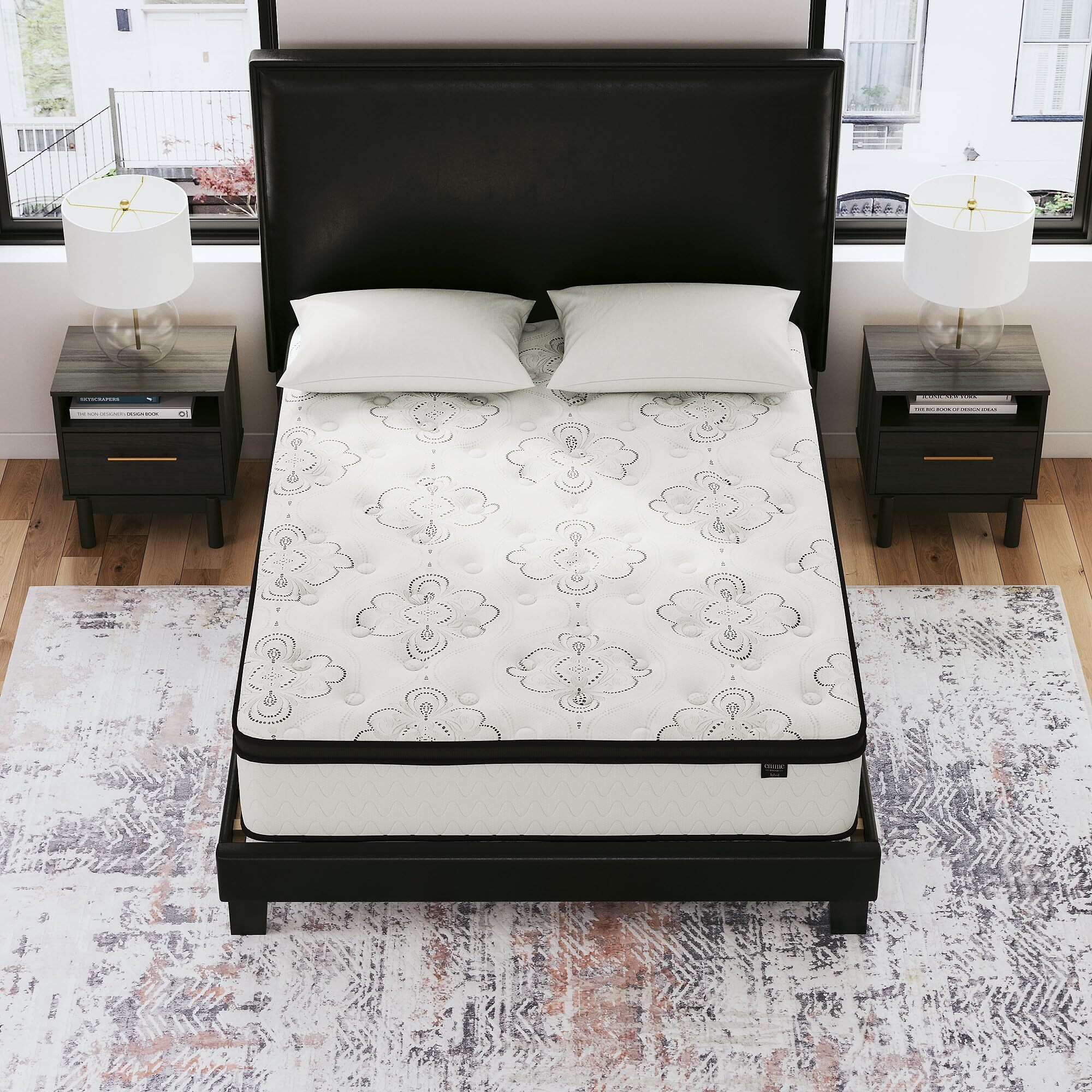 Signature Design By Ashley King Size Chime 12 Inch Medium Firm Hybrid Mattress With Cooling Gel Memory Foam