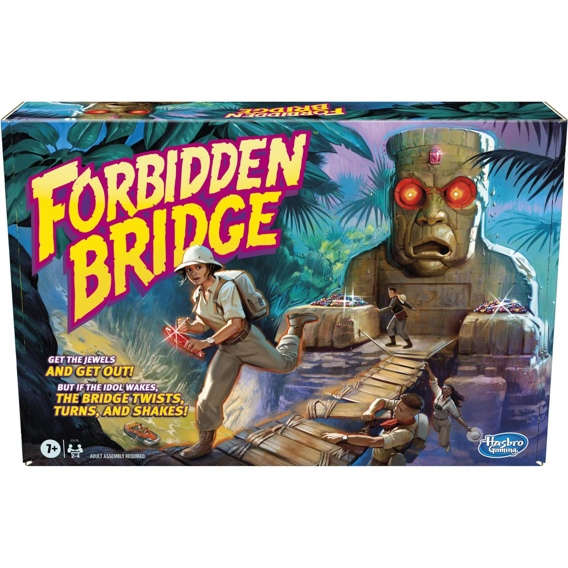 Hasbro Gaming Forbidden Bridge Game, Adventure Board Game, Fun Kids Game For Ages 7 And Up, Game For 2 To 4 Players
