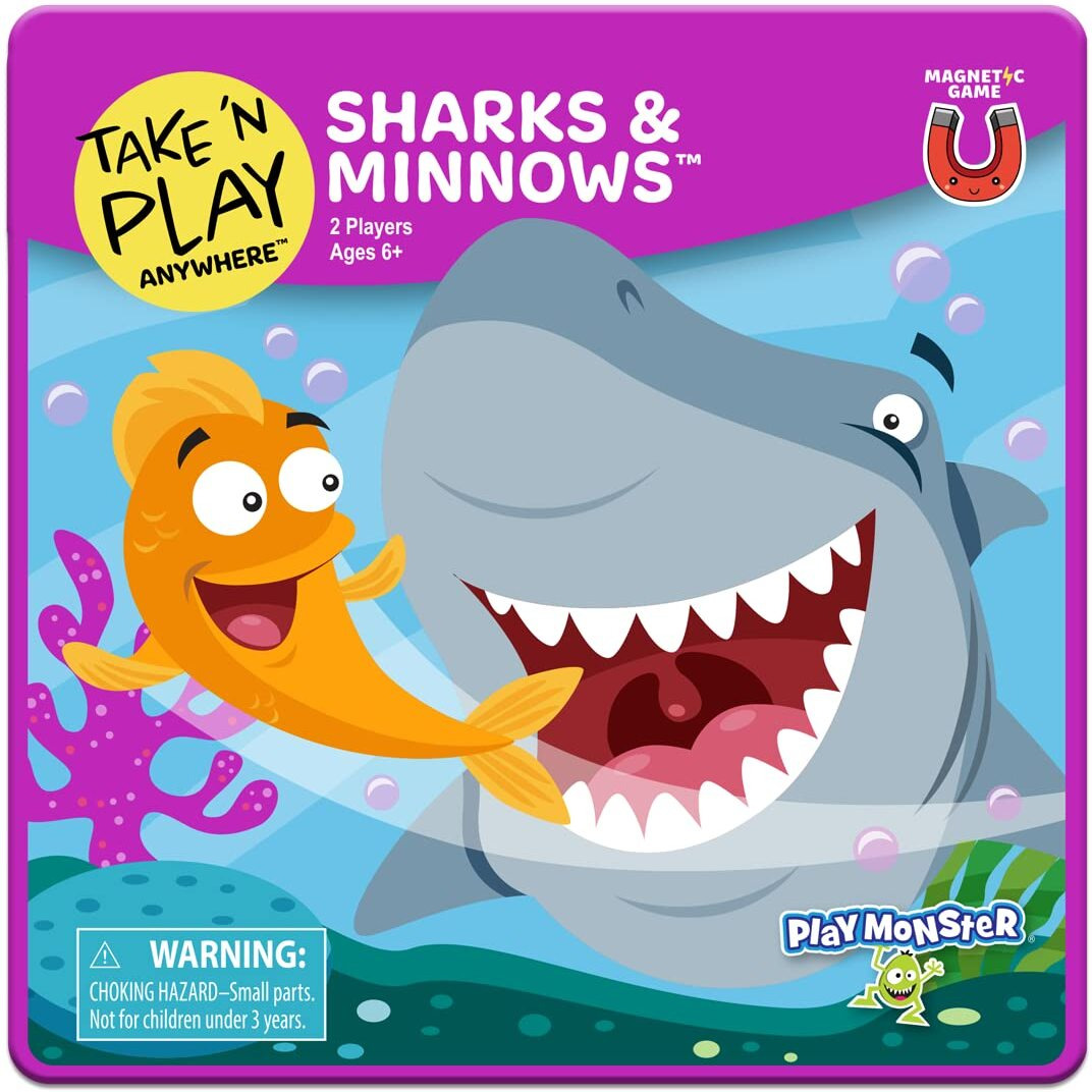 Take N Play Anywhere - Sharks & Minnows - Magnetic Travel Games For Kids - Kids Games For 2 Players, For Kids Ages 6 And Up