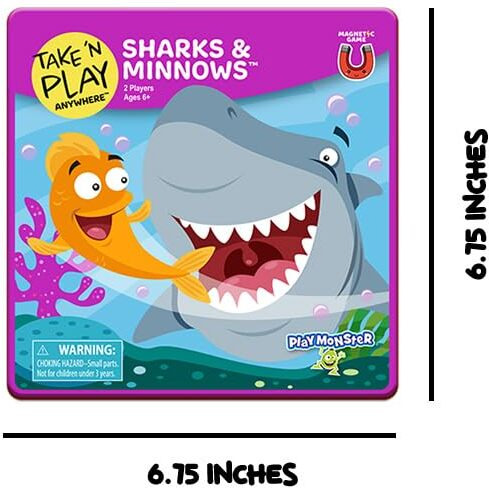 Take N Play Anywhere - Sharks & Minnows - Magnetic Travel Games For Kids - Kids Games For 2 Players, For Kids Ages 6 And Up
