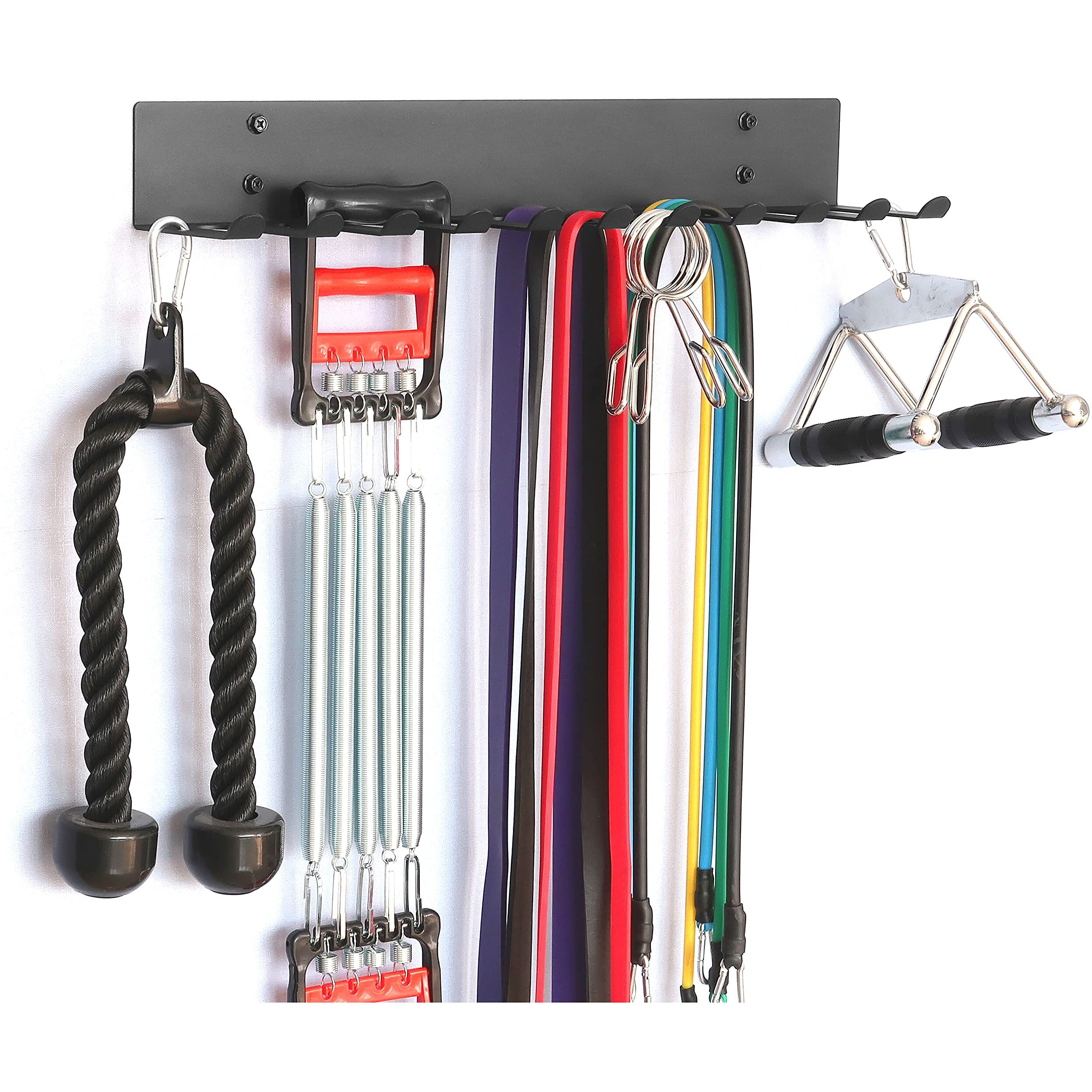 Multi-Purpose Gym Equipment Storage Rack Resistance Bands Storage Hanger Barbell Rack Heavy Duty Gym Rack For Exercise Bands, Lifting Belts And Jump Ropes (23"" / 11 Prongs)