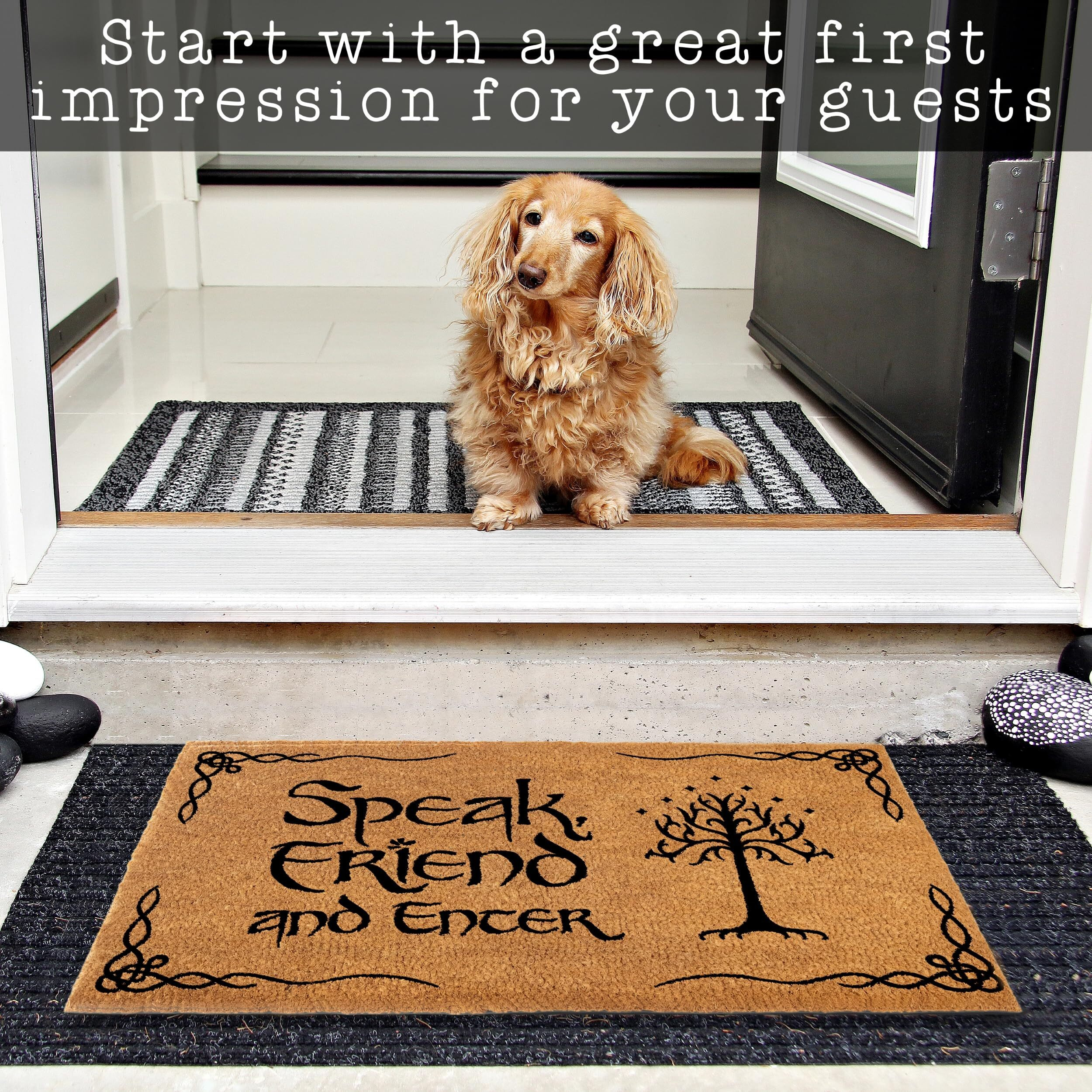 Speak Friend And Enter Doormat 30X17 Inch, The Lord Of The Rings Merchandise Welcome Mat Funny, Speak Friend And Enter Welcome Mat, Lotr Gifts, Lord Of The Rings Decor, Funny Lord Of The Rings Doormat