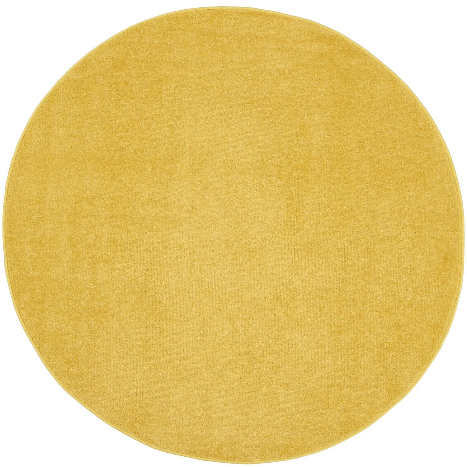 Nourison Essentials Indoor/Outdoor Yellow 4' X Round Area Rug, Easy Cleaning, Non Shedding, Bed Room, Living Room, Dining Room, Backyard, Deck, Patio (4 Round)
