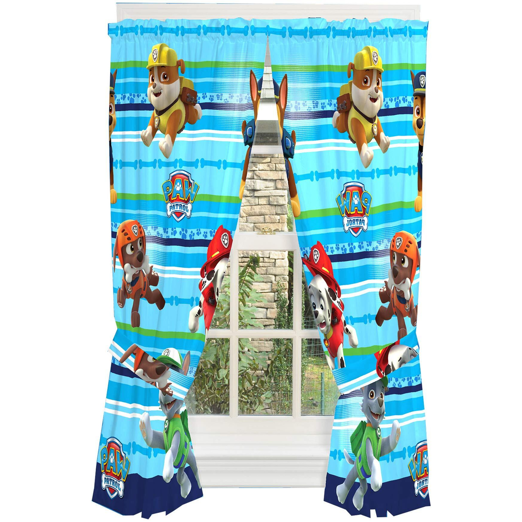 Nickelodeon Paw Patrol Kids Room Window Curtain Panels With Tie Backs, Blue, 82"" X 63"", Blue