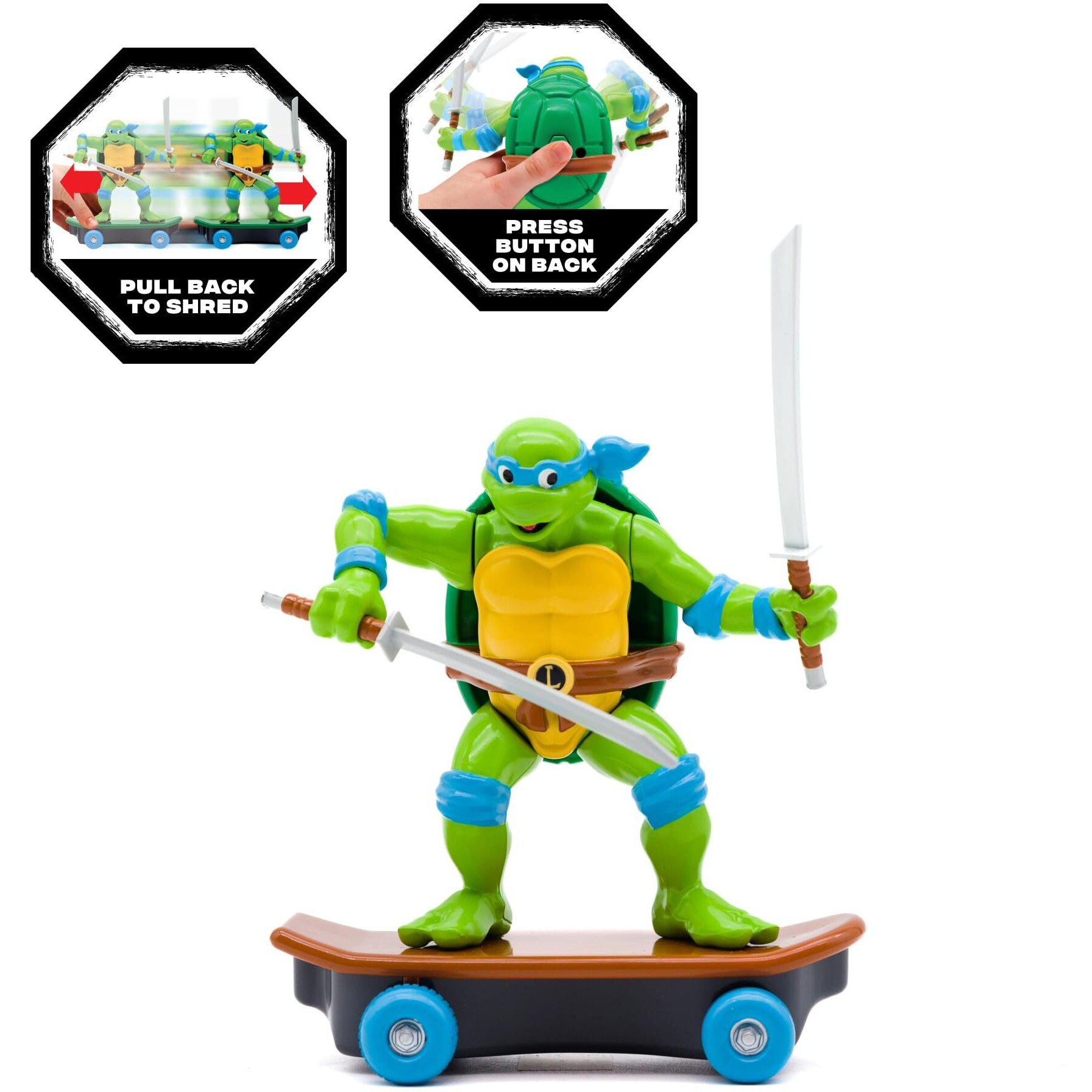 Teenage Mutant Ninja Turtles 5"" Sewer Shredders Leonardo Classic Edition Ages 3+ - Battle & Shred With Signature Katanas