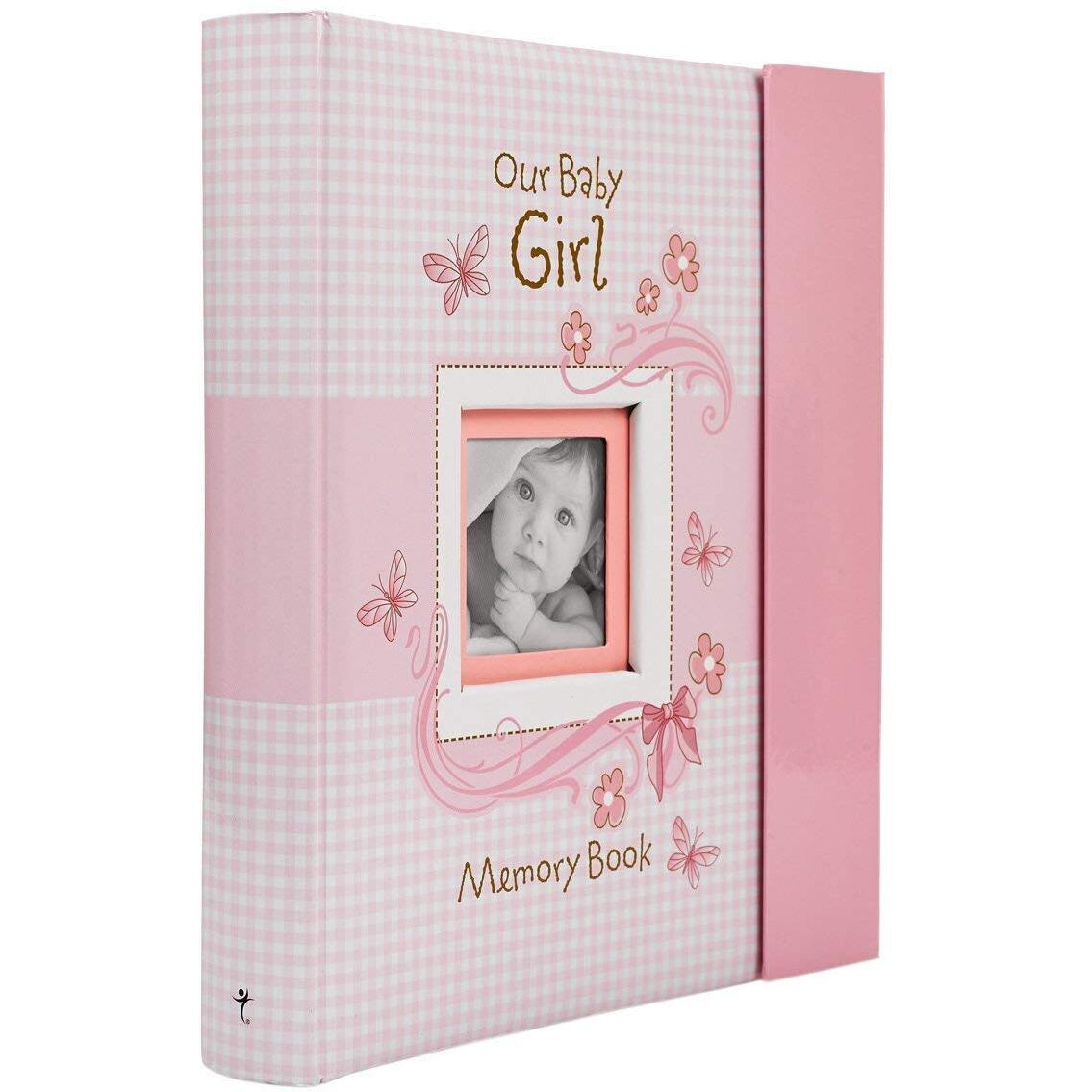 Christian Art Gifts Girl Baby Book Of Memories Pink Keepsake Photo Album | Our Baby Girl Memory Book | Baby Book With Bible Verses, The First Year
