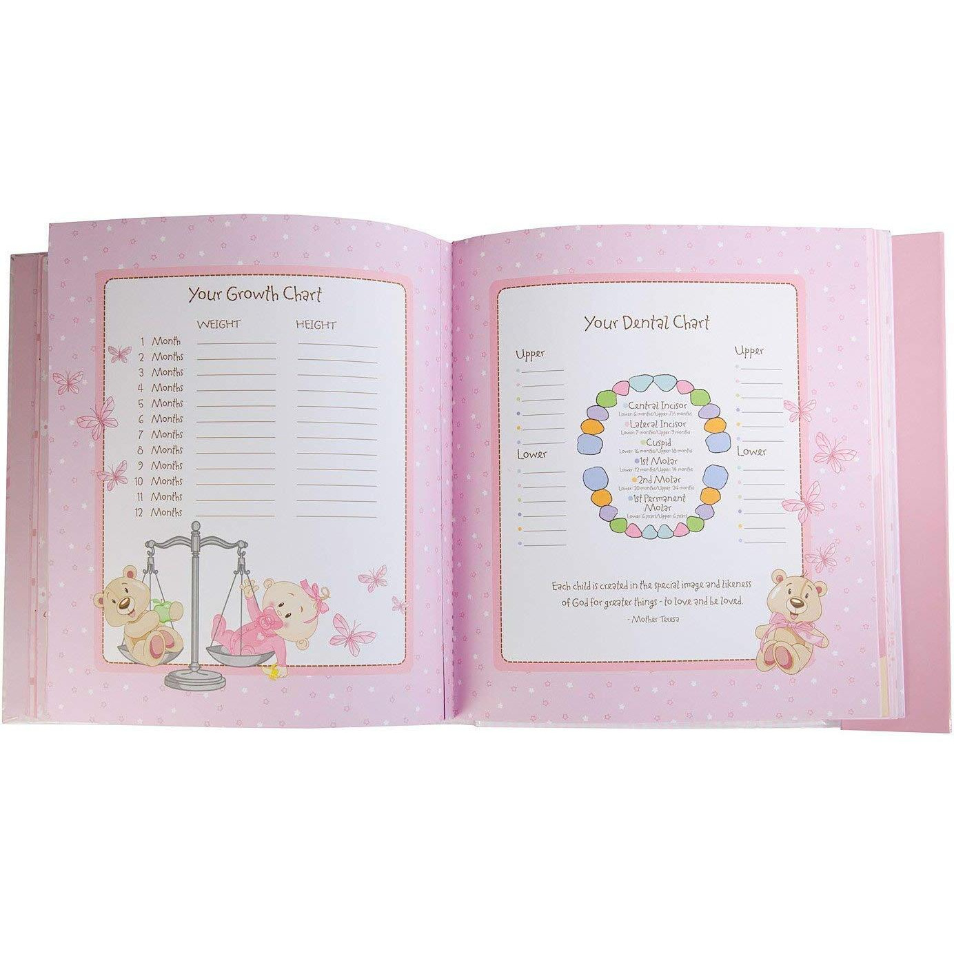 Christian Art Gifts Girl Baby Book Of Memories Pink Keepsake Photo Album | Our Baby Girl Memory Book | Baby Book With Bible Verses, The First Year
