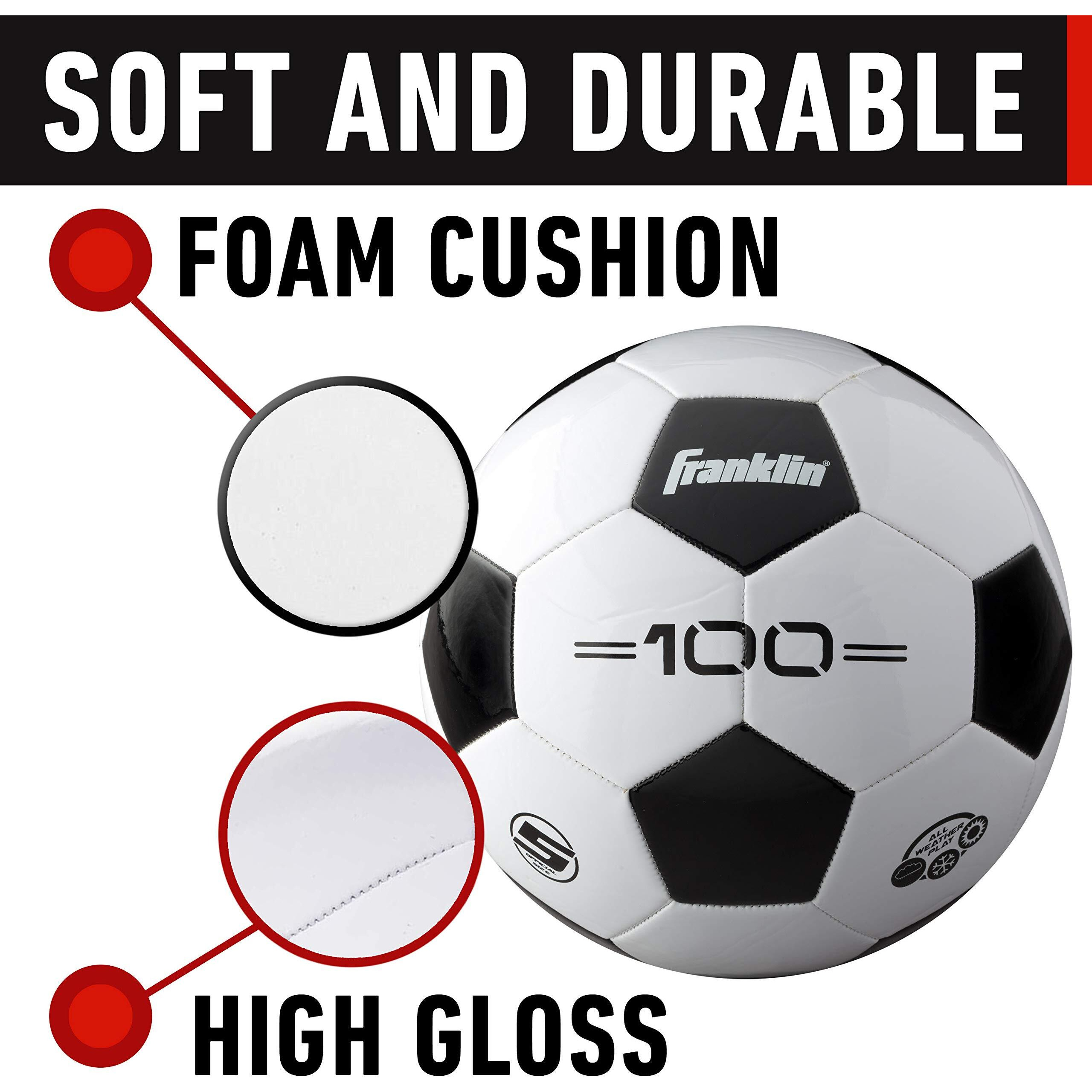 Franklin Sports Soccer Balls - Size 5 F-100 Soccer Balls - Adult Soccer Ball , White/Black