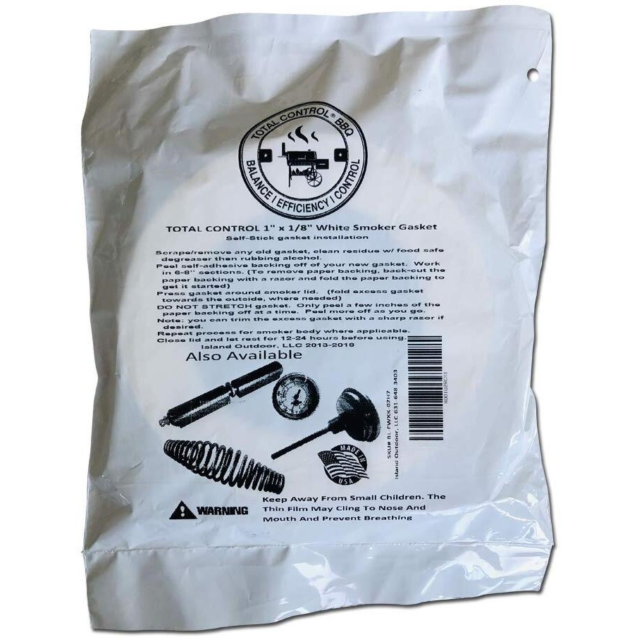 1"" X 1/8"" White Bbq/Smoker Gasket, Self Stick For Barbecue Pit Lids And Doors