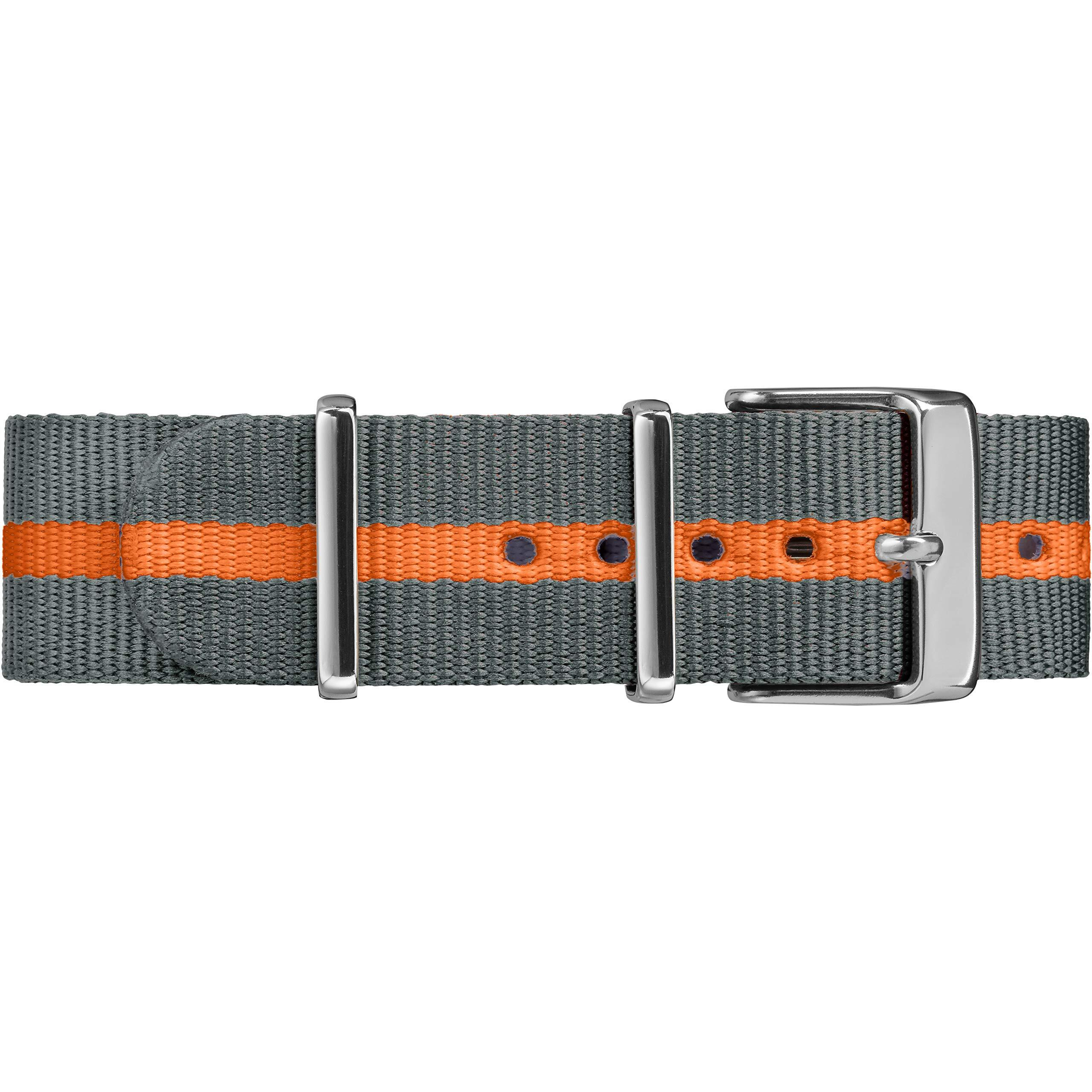 Timex Unisex T2N649 Weekender 38Mm Gray/Orange Stripe Nylon Slip-Thru Strap Watch