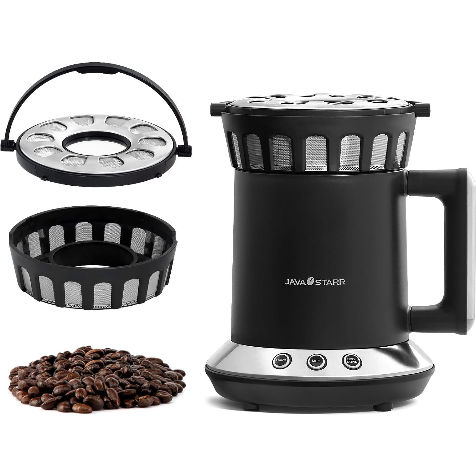 Javastarr Electric Coffee Roaster Machine For Home Use 1200W,Coffee Bean Roaster Machine For Home Use With Two Optional Baking Modes (Med & Dark),Coffee Roaster Stovetop,110V~120V