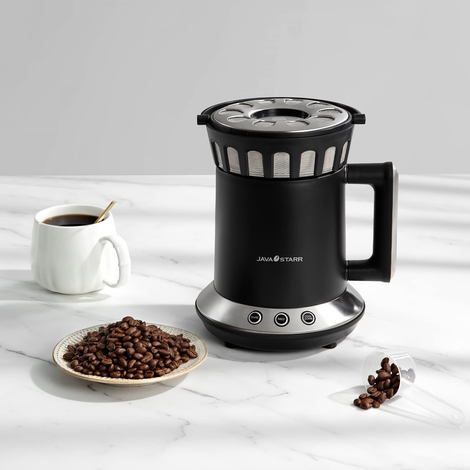 Javastarr Electric Coffee Roaster Machine For Home Use 1200W,Coffee Bean Roaster Machine For Home Use With Two Optional Baking Modes (Med & Dark),Coffee Roaster Stovetop,110V~120V