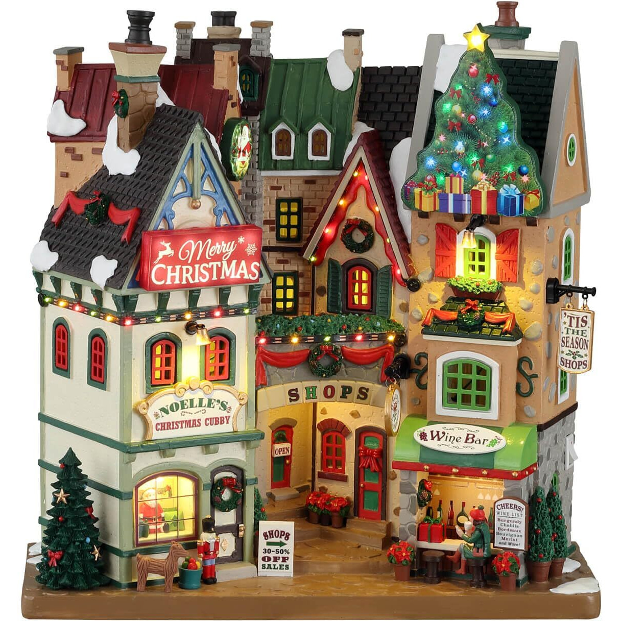 Lemax 15804 Christmas Village Facade Tis The Season Shops