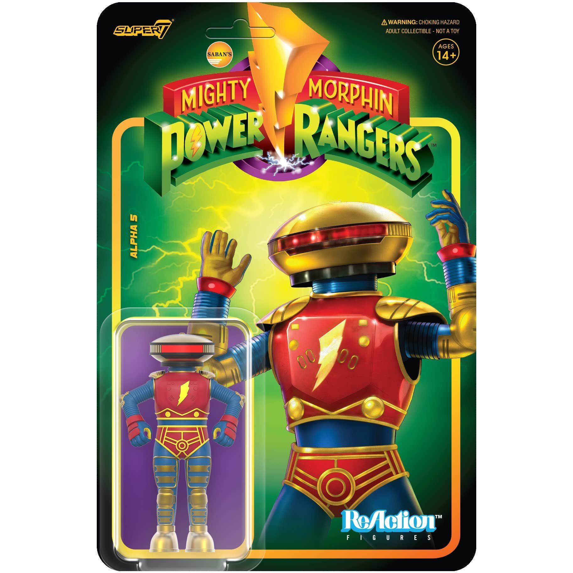 Super7 Mighty Morphin Power Rangers Alpha 5-3.75"" Power Rangers Action Figure Classic Tv Show Collectibles And Retro Toys