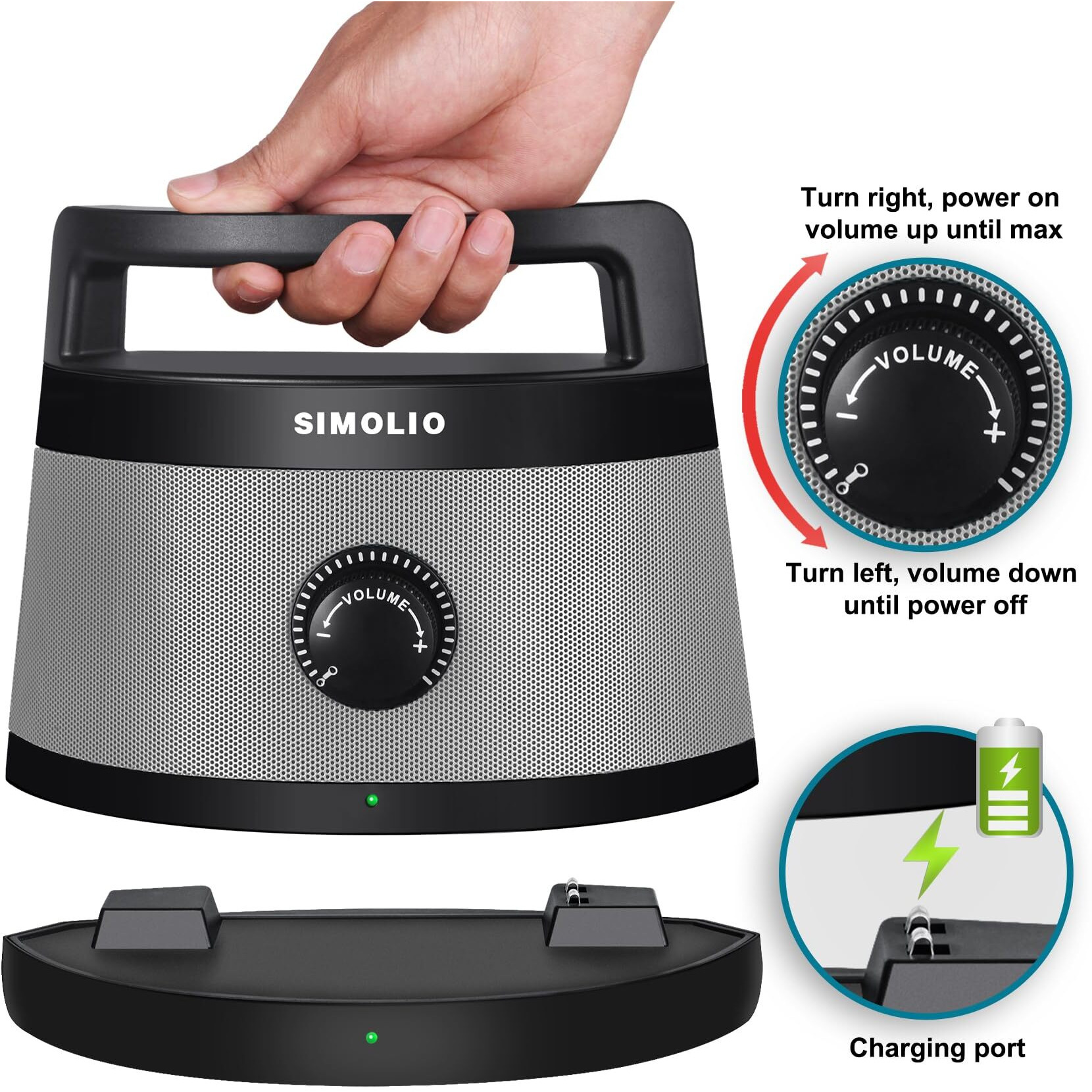 Simolio Wireless Speakers For Tv, Portable, Assistive, Clarifying Dialog Tv Speaker For Hard Of Hearing & Seniors, Gifts For Elderly, Compatible With Optical/Rca/Headphone Ported Tv, No Delay, Sm621D