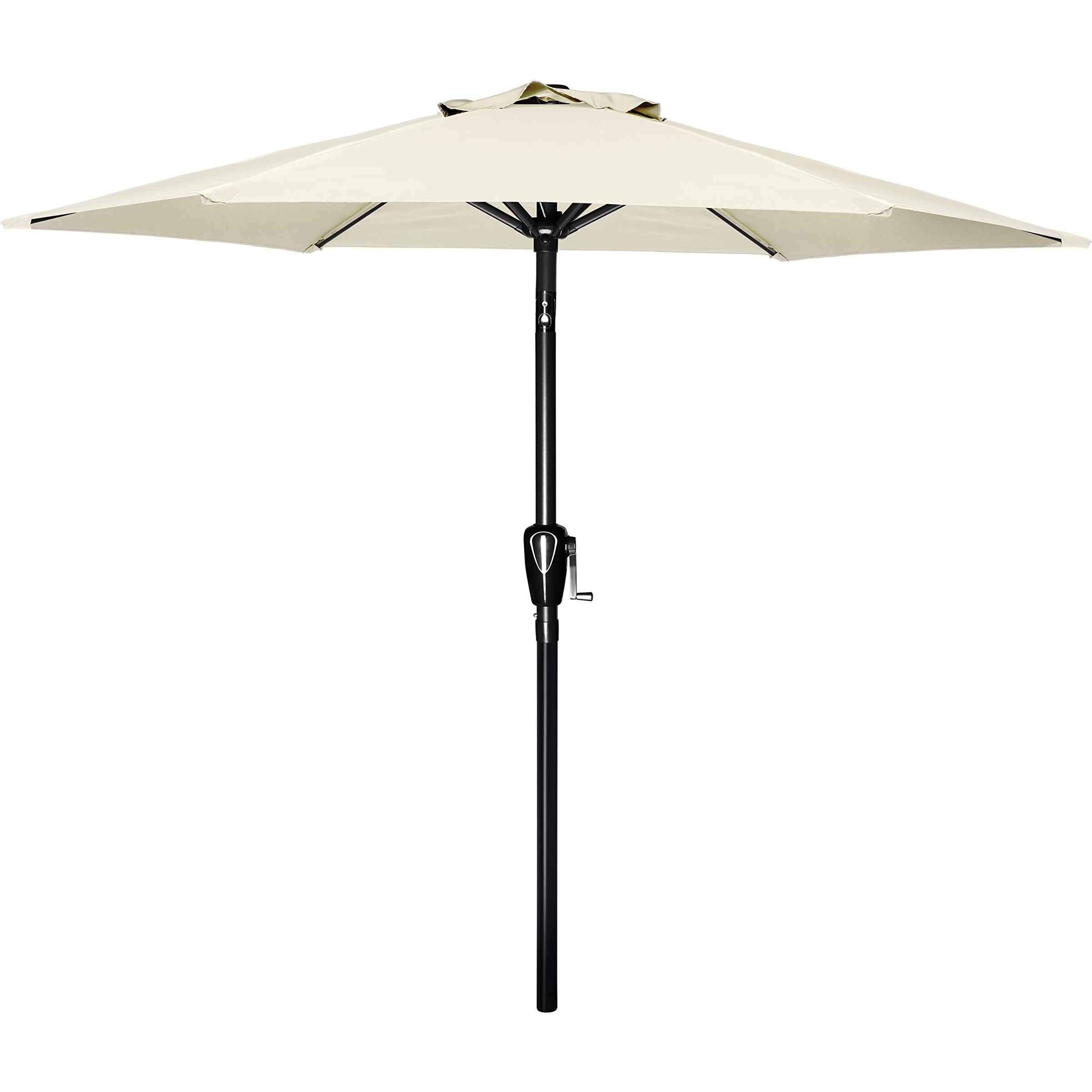Simple Deluxe 7.5Ft Patio Umbrella Outdoor Table Market Yard Umbrella With Push Button Tilt/Crank, 6 Sturdy Ribs For Garden, Deck, Backyard, Pool, Beige