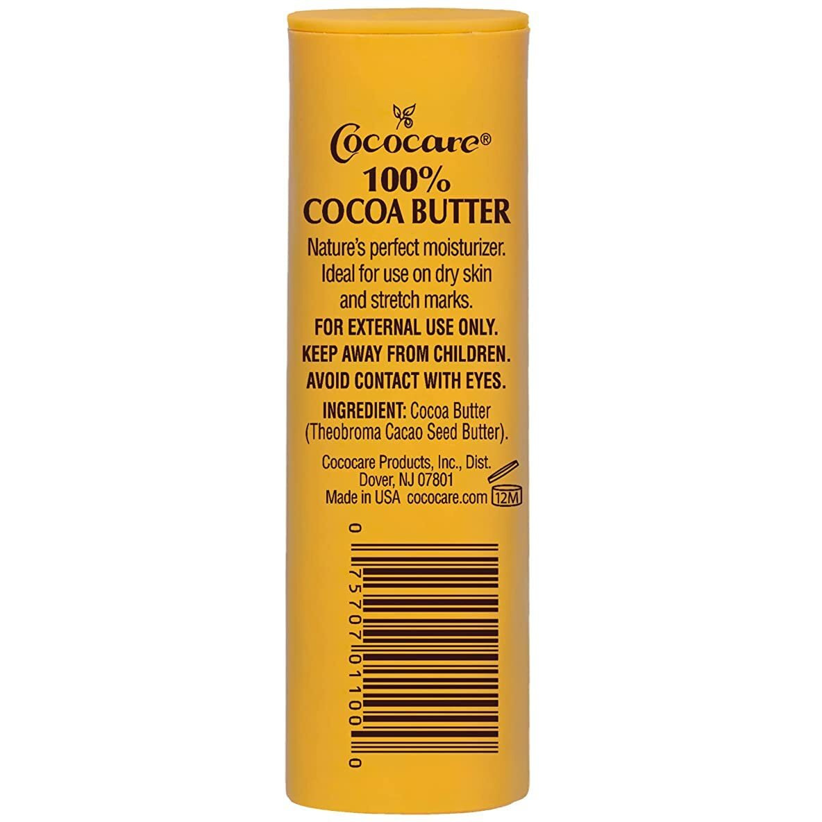 Cococare 100% Cocoa Butter Stick - All-Natural Cocoa Butter Emollient For Ultimate Skin Hydration & Protection - The Yellow Stick - (2 Pack)