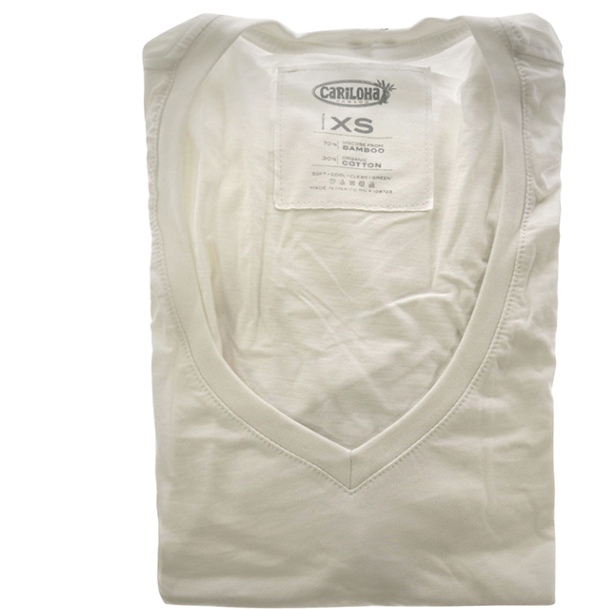 Bamboo V-Neck Tee - White By Cariloha For Women - 1 Pc T-Shirt (Xs)