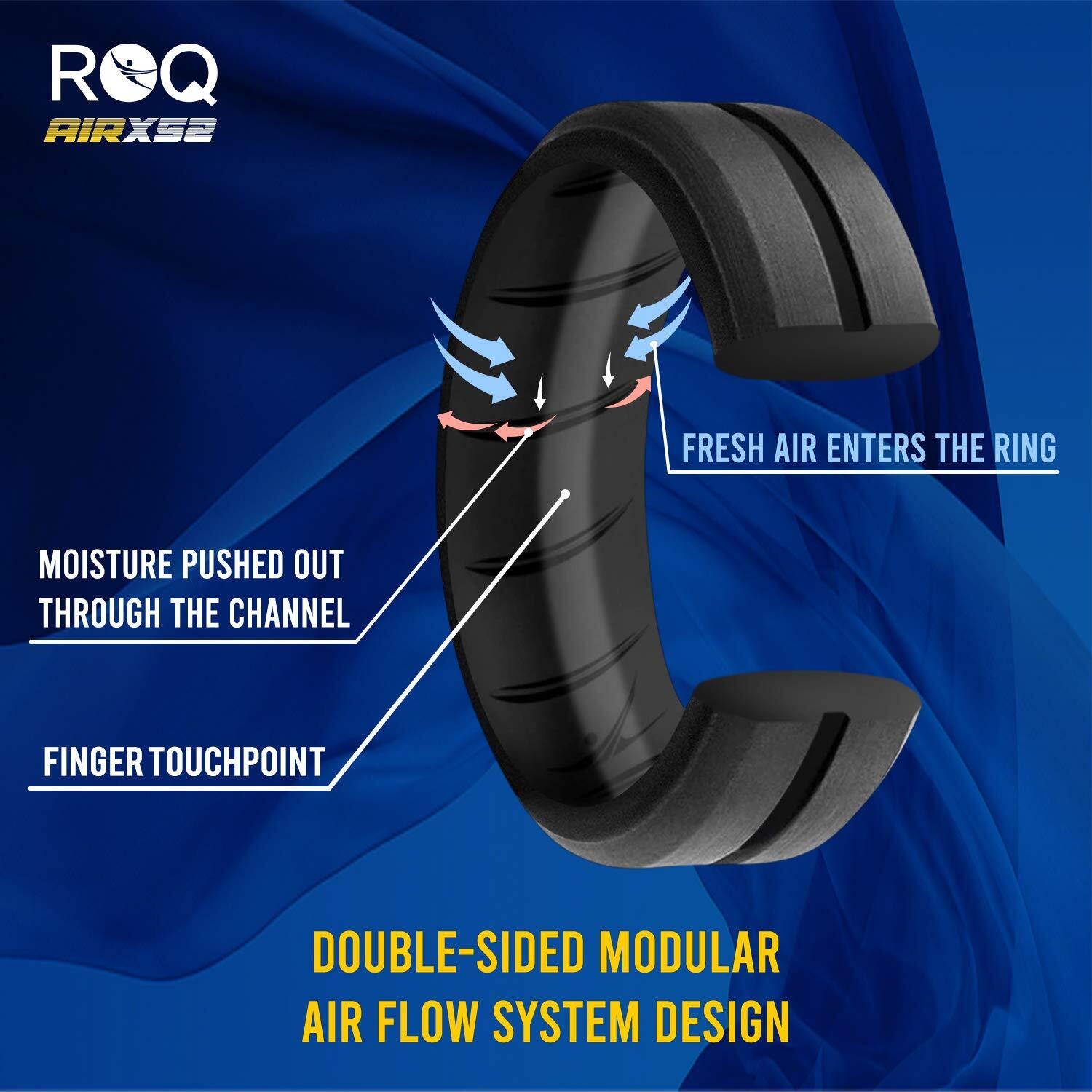 Silicone Wedding 2Layer Lines Ring - Orang-Grey By Roq For Men - 9 Mm Ring