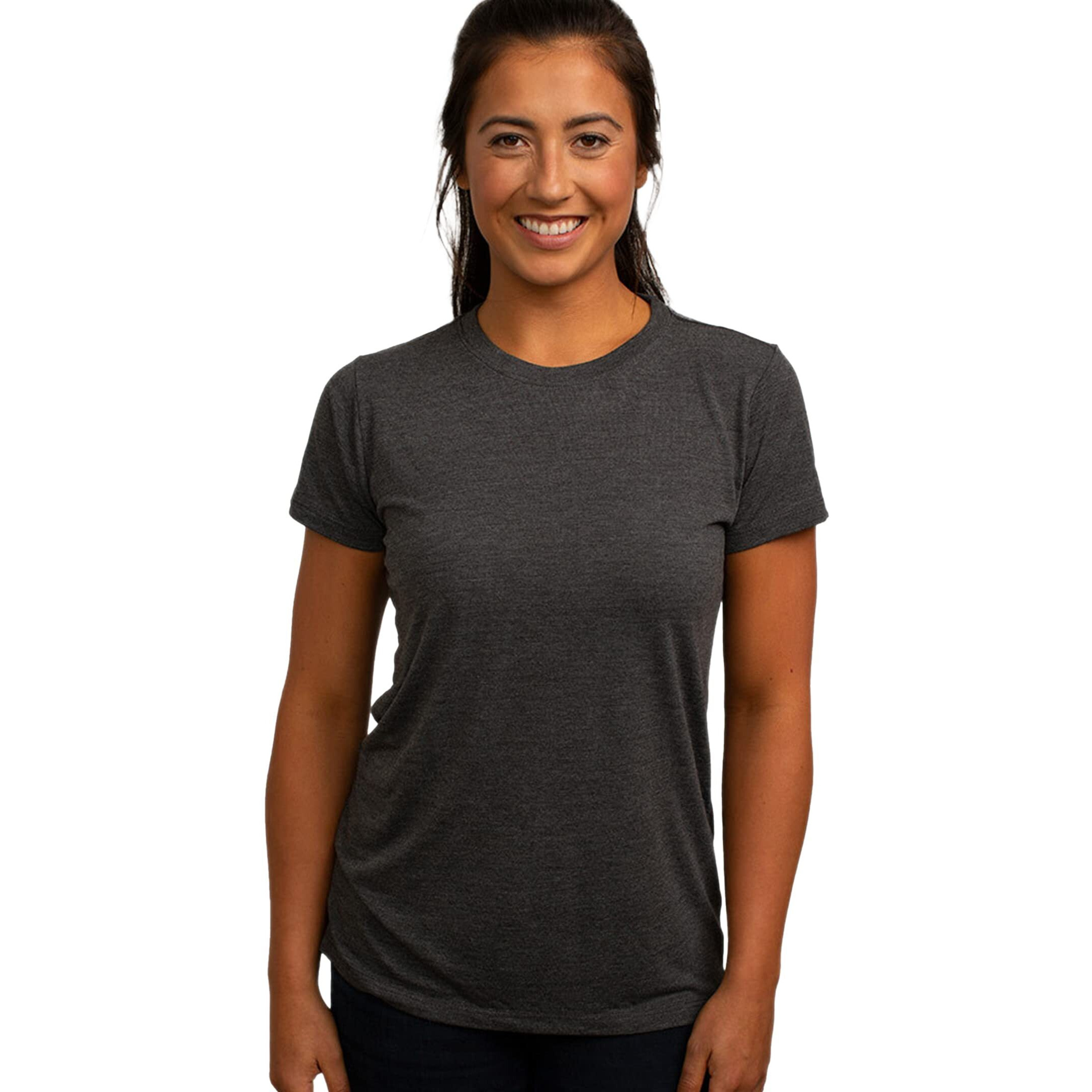 Bamboo Crew Tee - Charcoal Heather By Cariloha For Women - 1 Pc T-Shirt (M)