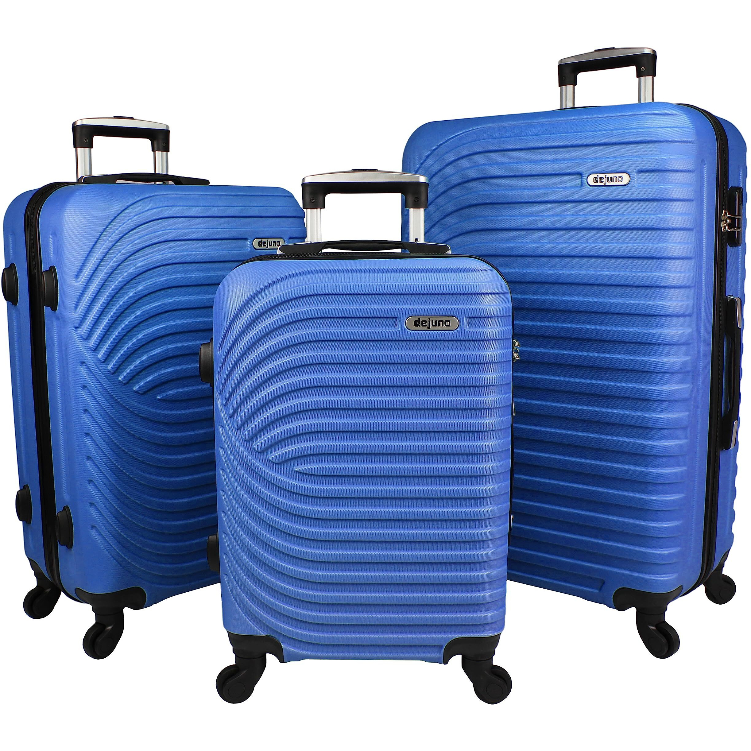 Dejuno Craft Hardside 3-Piece Spinner Luggage Set, Blue, One_Size