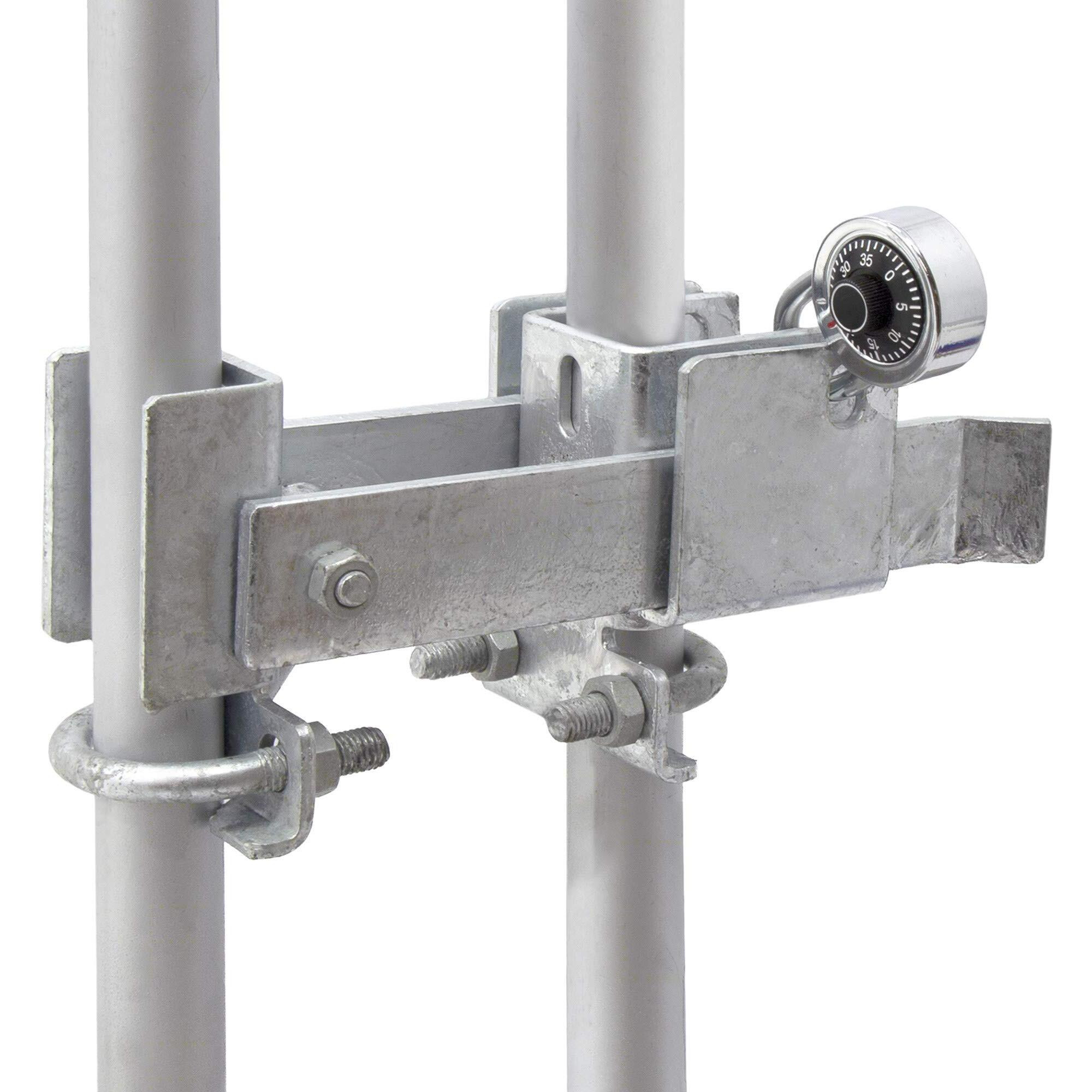 Chain Link Fence Commercial Strong Arm Double Gate Latch For 1-5/8"" Thru 2"" Gate Frames Pipe Sizes. Use This Double Gate Latch Where 2 Gates Swing Together.