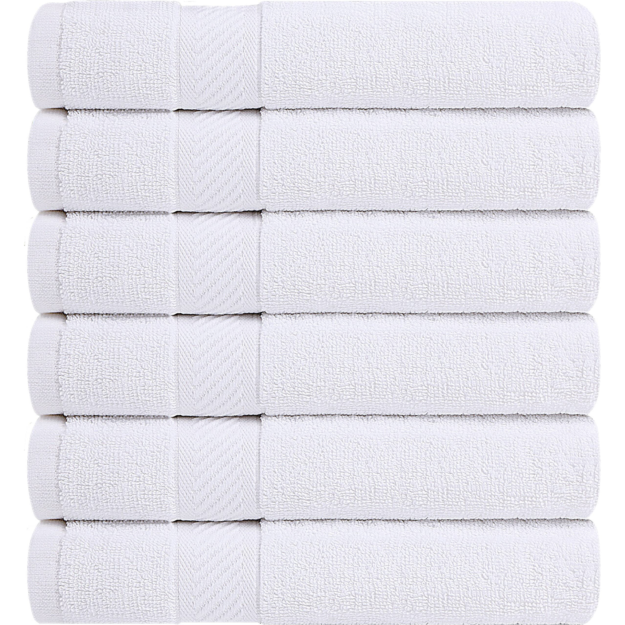 Utopia Towels 6 Pack Small Bath Towel Set, 100% Ring Spun Cotton (22 X 44 Inches) Lightweight And Highly Absorbent Quick Drying Towels, Premium Towels For Hotel, Spa And Bathroom (White)