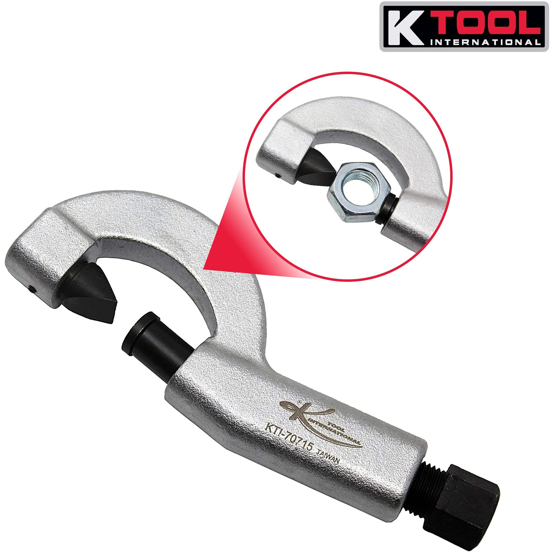K Tool International 70715 Universal Automotive Nut Splitter Tool For Garages, Repair Shops, And Diy, Splits Nut Sizes 1/8""-15/16"", 360 Degree Rotating Cutter, Heat Treated Drop Forged Frame, Silver