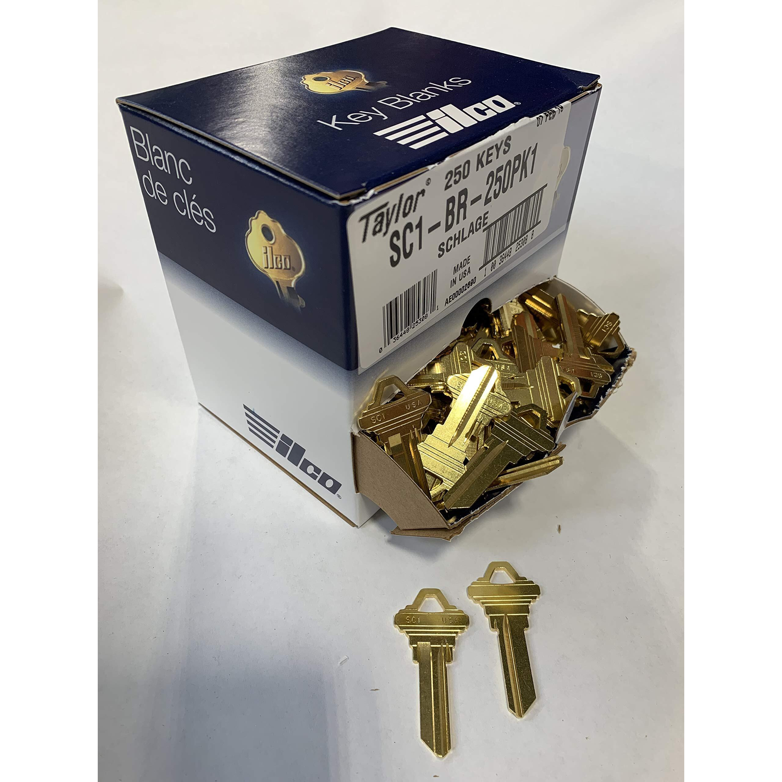 Sc1 Brass Key Blank, Ilco Sc1-Br-250Pk, 250/Box