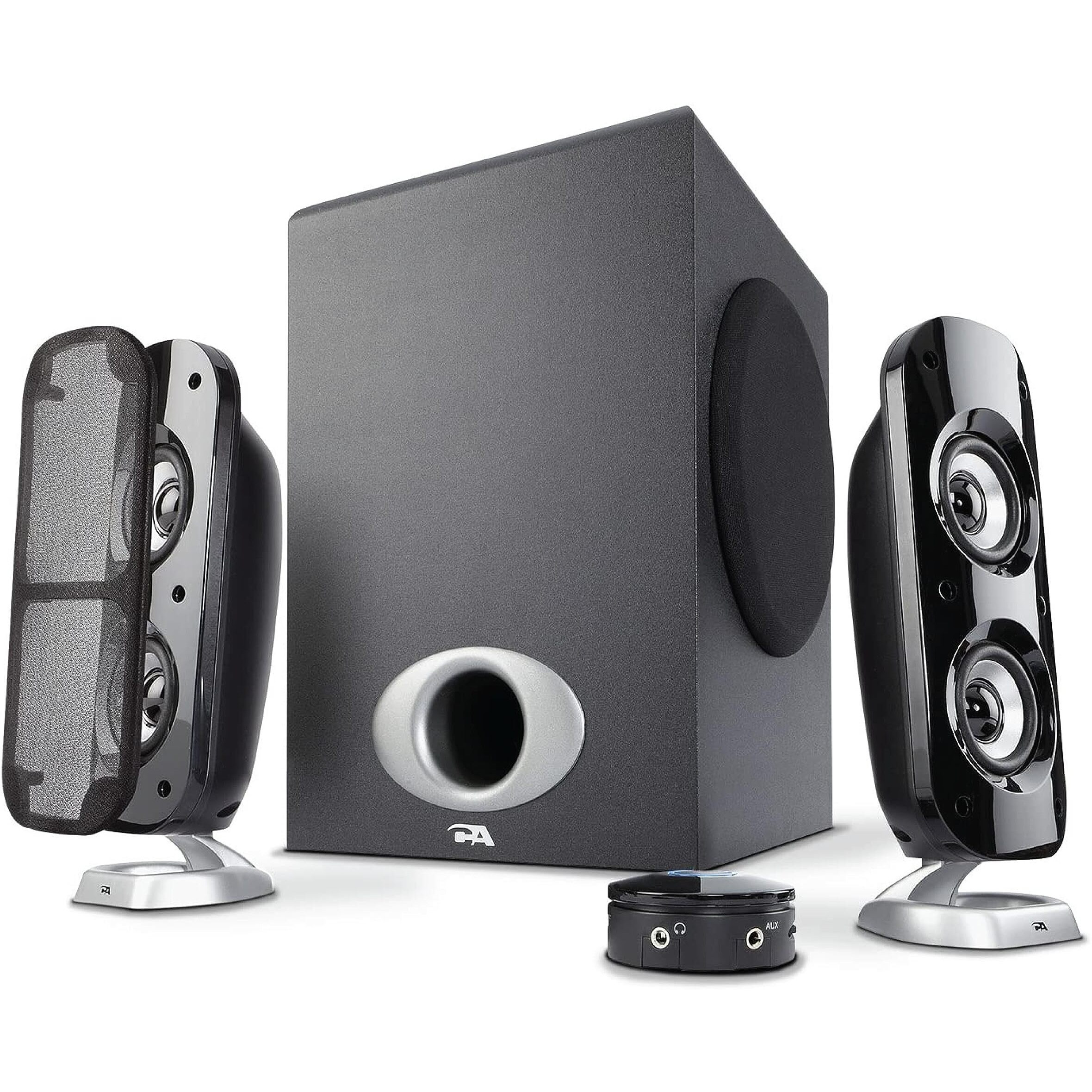 Cyber Acoustics Ca-3810 2.1 Multimedia Speaker System With Subwoofer, 80 Watts Peak Power, Strong Bass, Perfect For Music, Movies, And Games