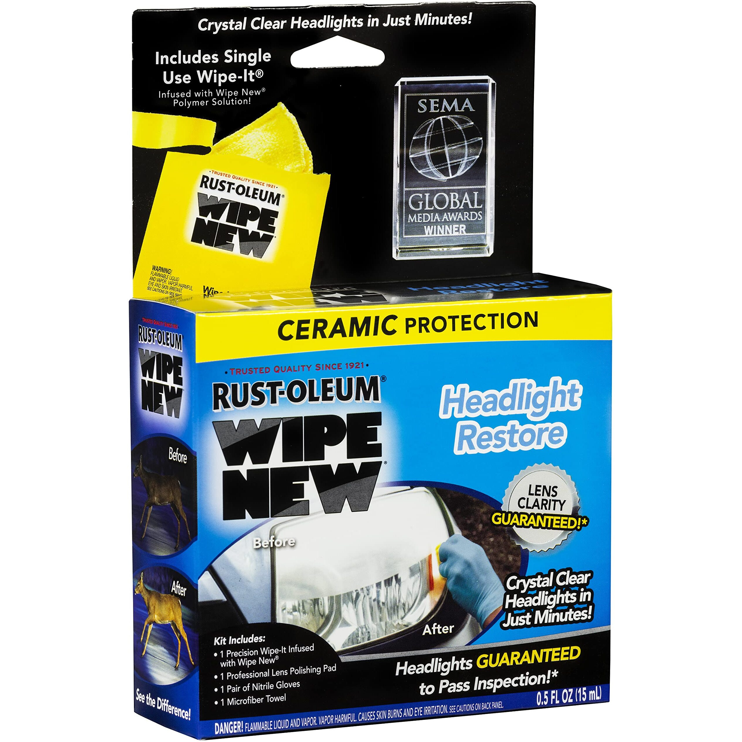 Rust-Oleum Hdlcal Wipe New Headlight Restore, 0.5 Fl Oz