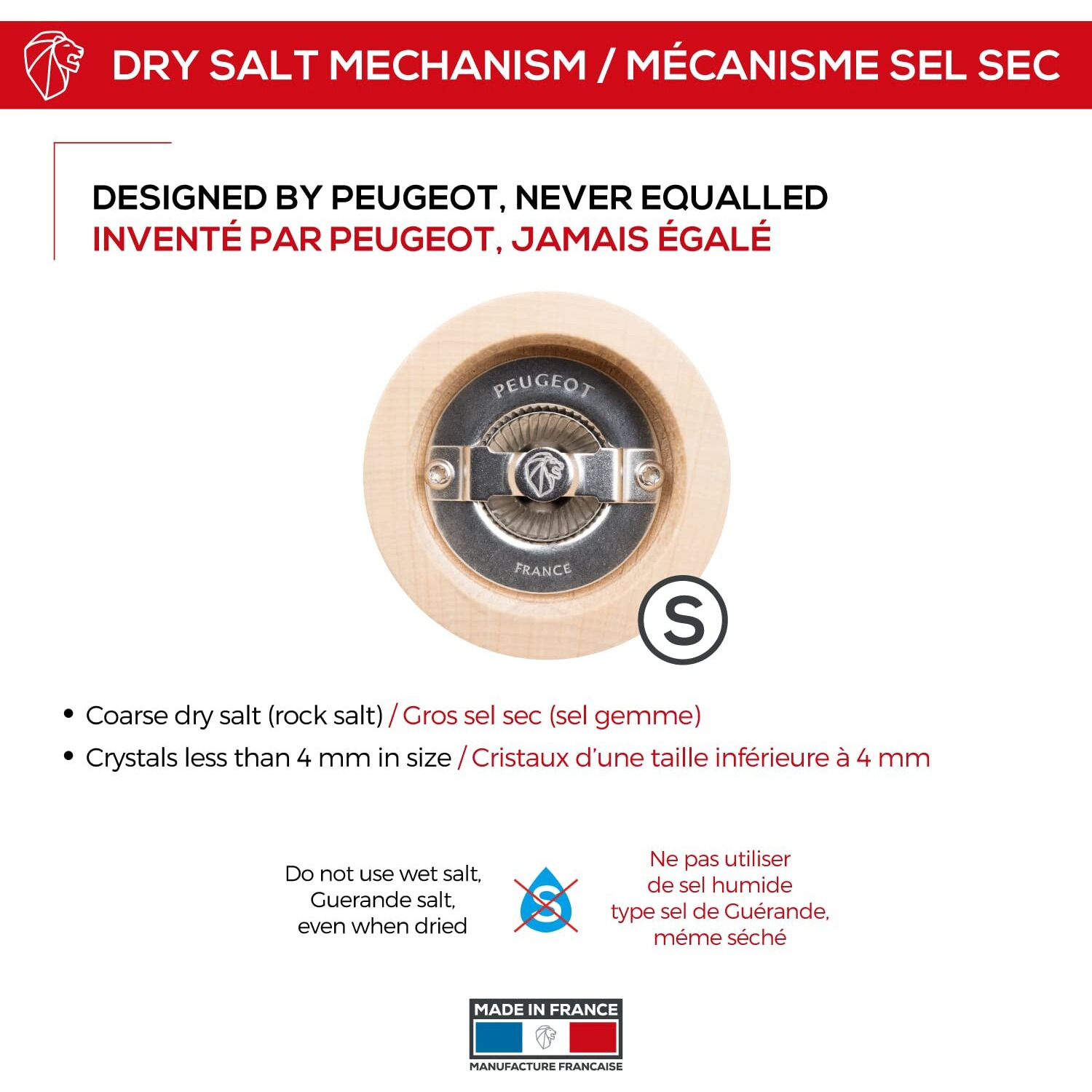 Peugeot - Peugeot - Paris Manual Salt Mill - Classic Adjustable Grinder - Beechwood, Natural 8.67In.