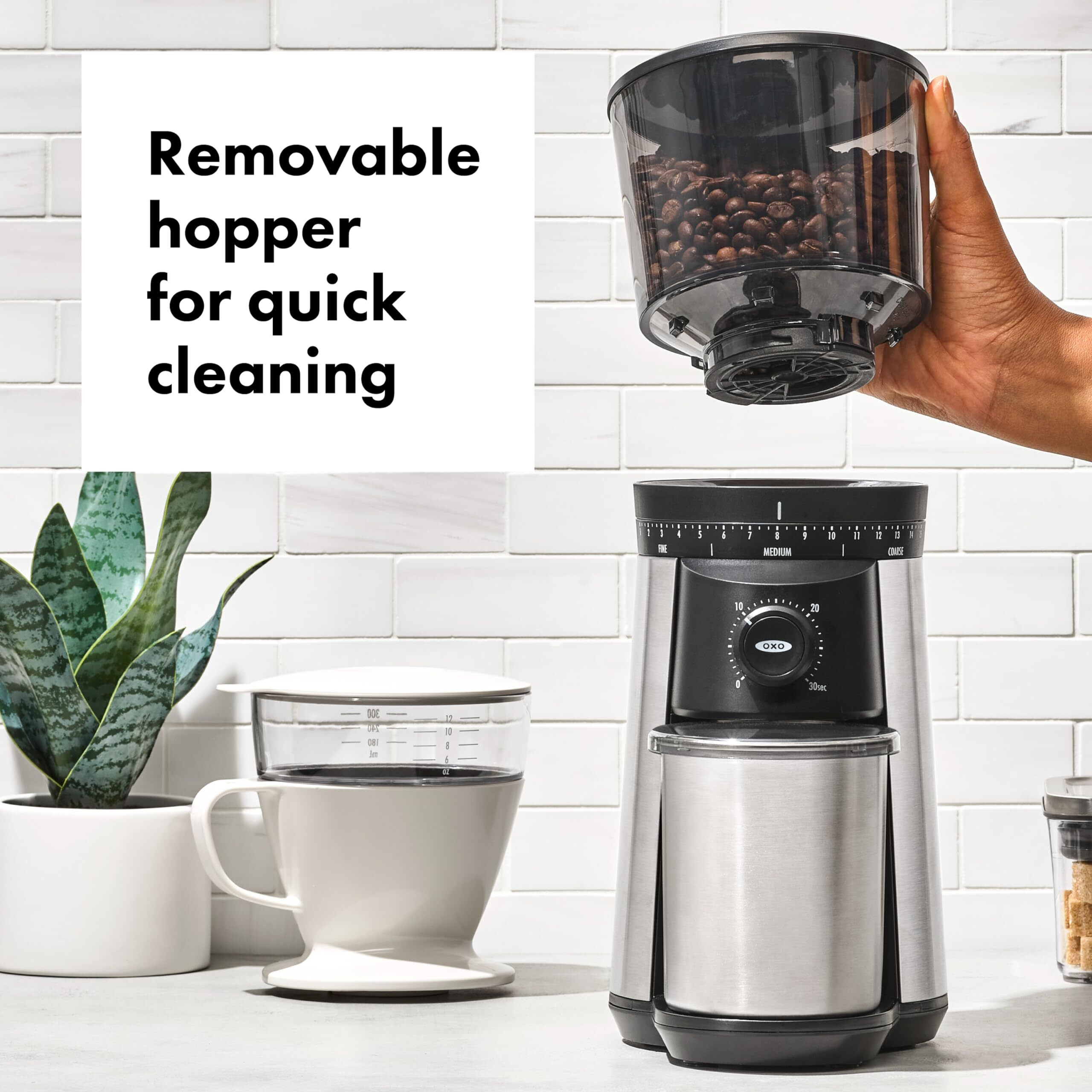 Oxo Brew Conical Burr Coffee Grinder , Silver