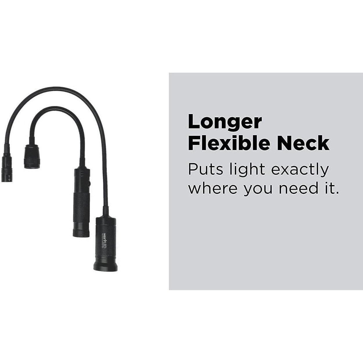 Nextled Nt-7647 20-Inch Gooseneck Flashlight Cree Led With Magnetic Base, Flexible Led Light, Zoomable Lens, Ip54 Rating Waterproof. Work Bench, Auto Repair, Grill Light, Inspection