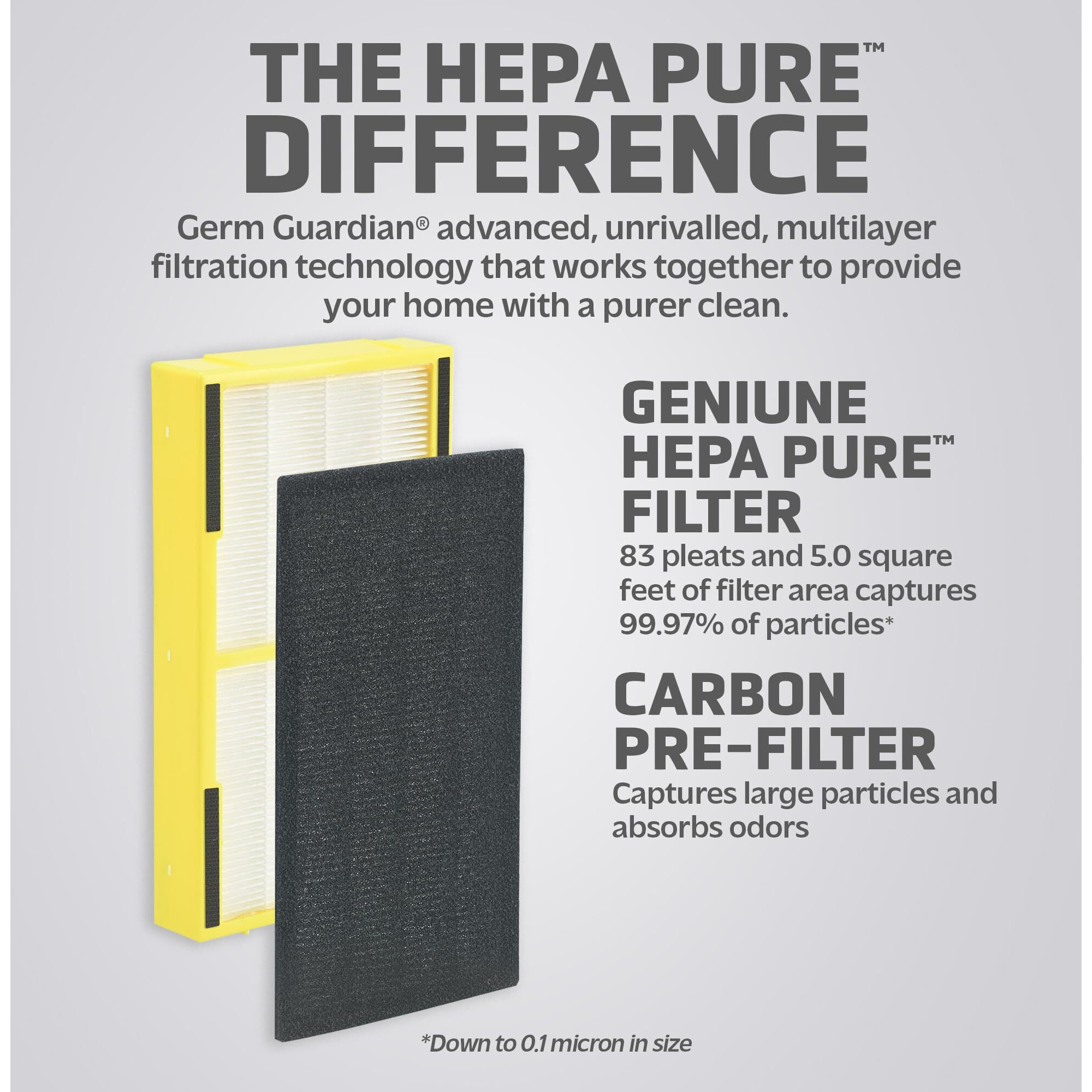 Germguardian Filter E Hepa Pure Genuine Air Purifier Replacement Filter, Removes 99.97% Of Pollutants, For Ac4100, Ac4100Ca Ac4150Bl, Ac4150Pca Air Purifiers, 2-Pack, Black, Flt41002Pk
