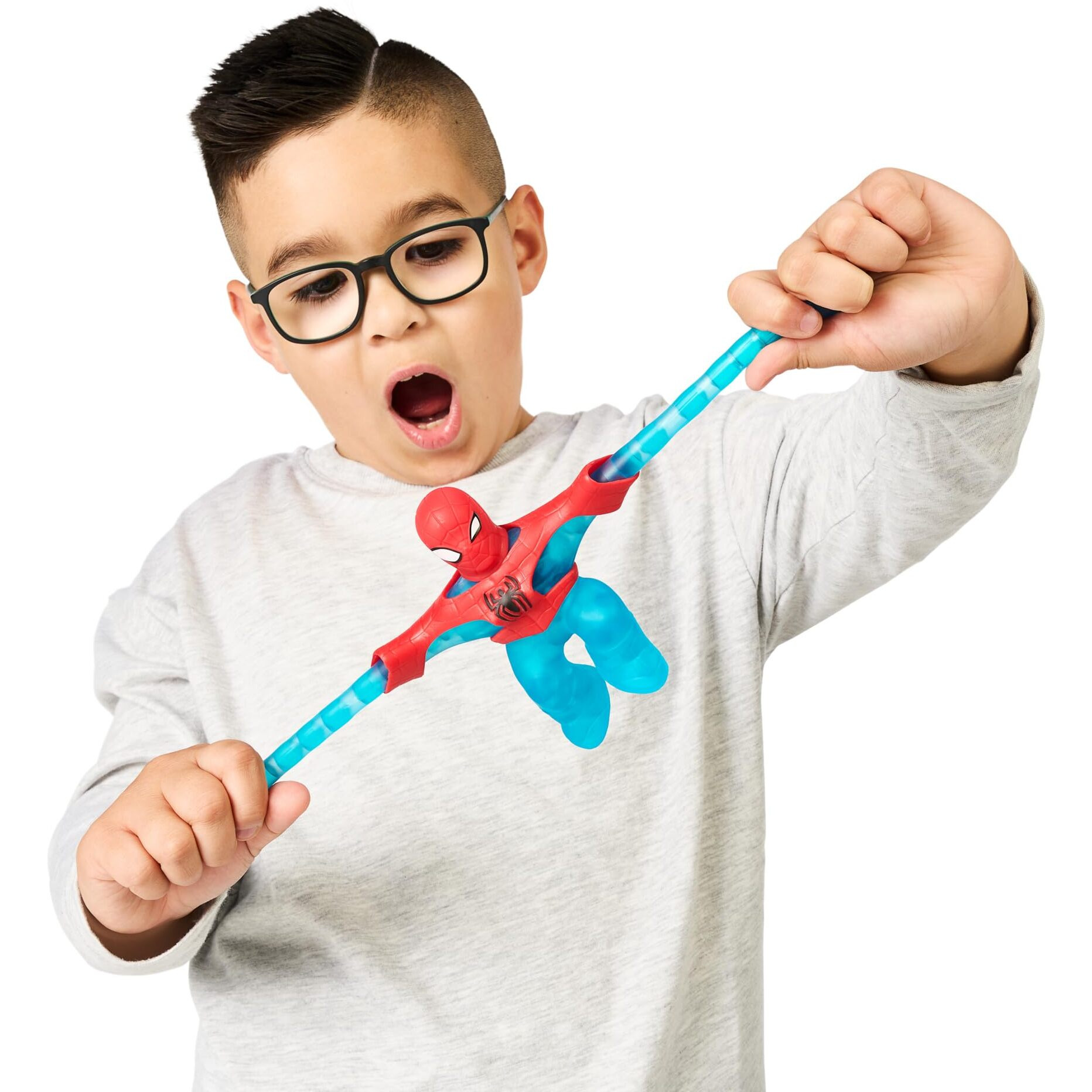Heroes Of Goo Jit Zu Goo Shifters Marvel Stretchy Blue Strike Spider-Man. Super Stretchy Marvel 4.2"" Toy Figure. Crush The Core Transform The Color Of The Goo Stretches Up To 3X Its Size