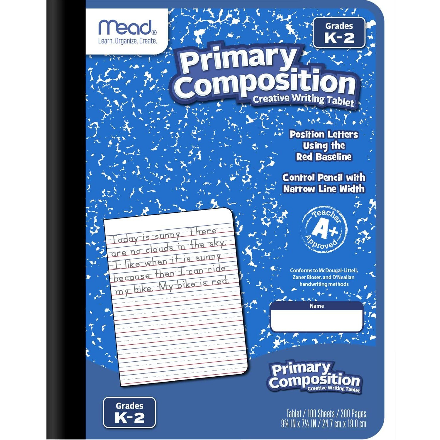 Mead Primary Composition Book, Ruled, Grades K-2, 100 Sheets, 7-1/2"" X 9-3/4"", 4 Pack (610053-Ecm)