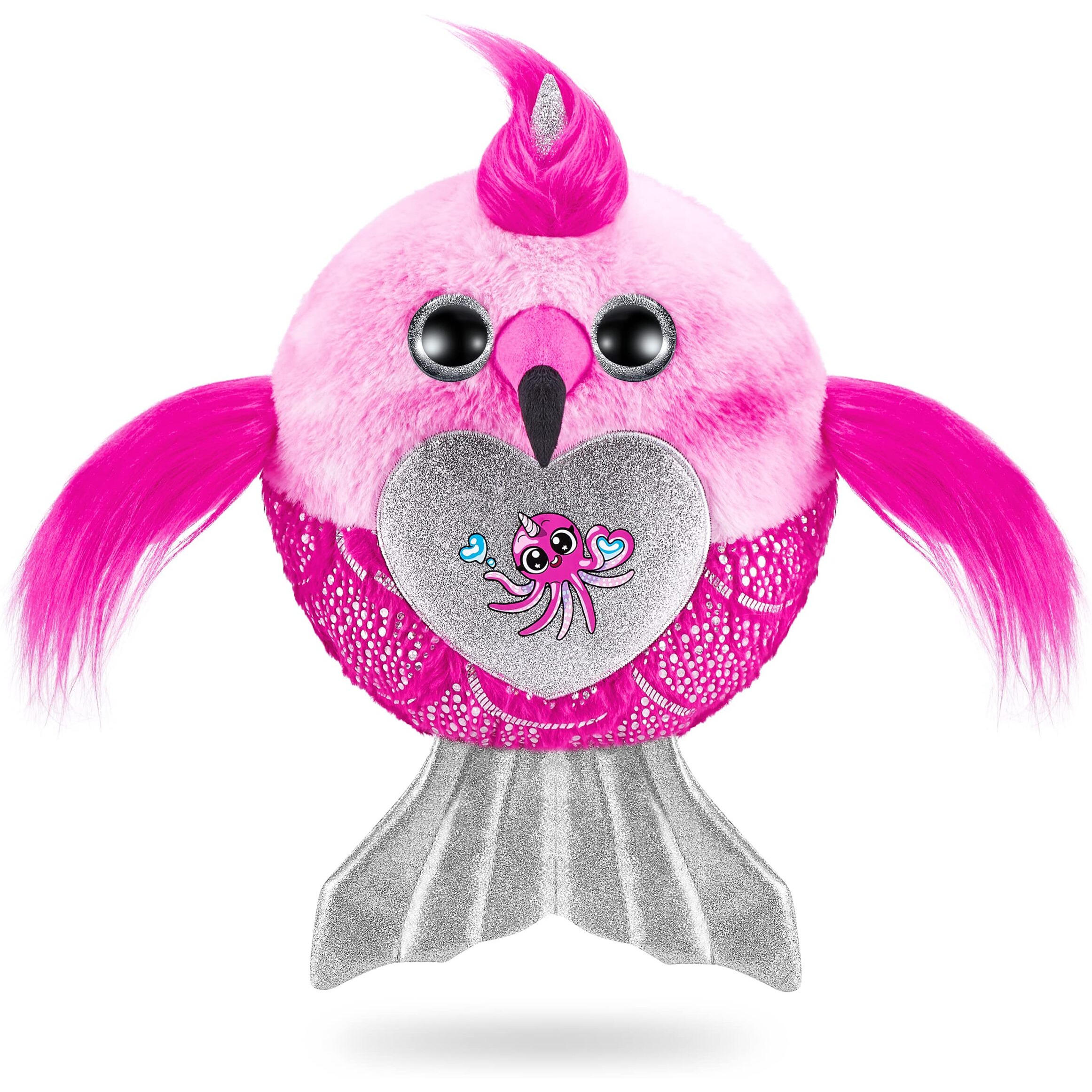 Rainbocorns Mermaidcorn (Flamingo) By Zuru, Collectible Plush, Mermaid Surprises, Cuddle Plush Stuffed Animal, Surprise Egg, Stickers, Magic Sands & Bubble Mixture, For Girls 3+ Up
