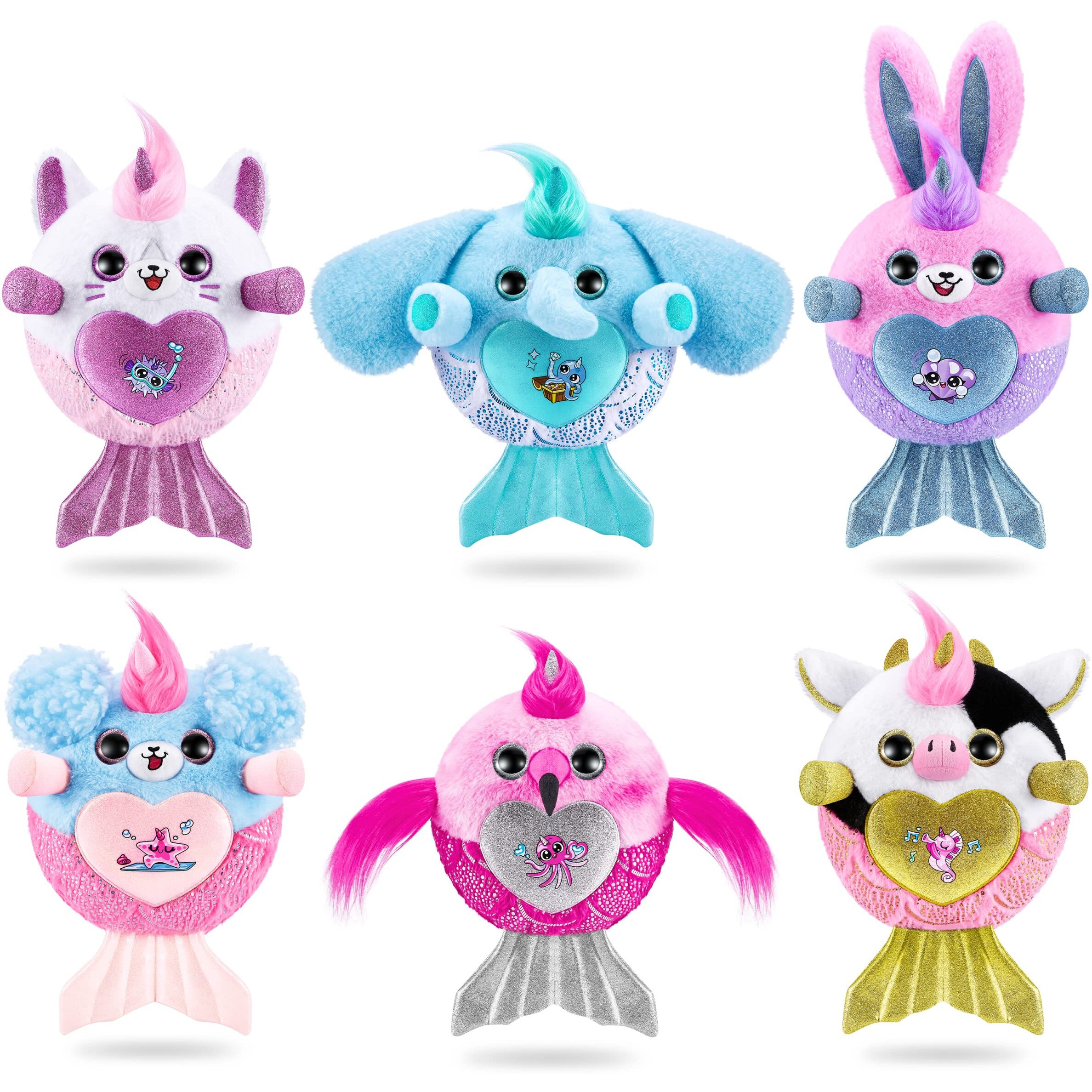 Rainbocorns Mermaidcorn (Flamingo) By Zuru, Collectible Plush, Mermaid Surprises, Cuddle Plush Stuffed Animal, Surprise Egg, Stickers, Magic Sands & Bubble Mixture, For Girls 3+ Up