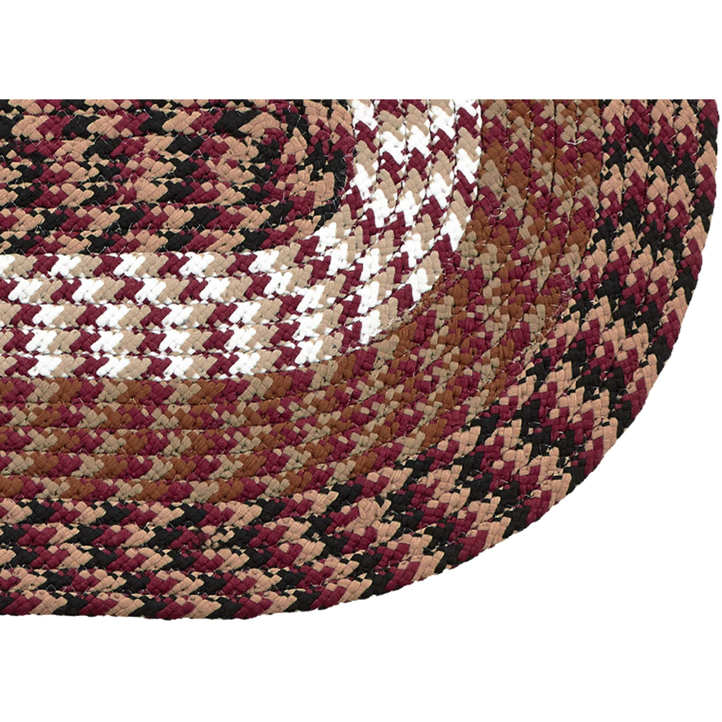 Better Trends Braided Rug, Alpine Braid Collection - Durable, Stain Resistant, Reversible Indoor Utility Rug, 100% Polypropylene Rug, Vibrant Color Rug, 96"" Octagonal Rug, Burgundy Stripe Rug