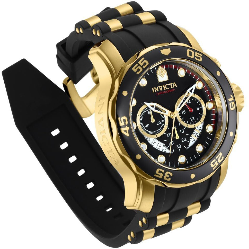 Invicta Men's 6981 Pro Diver Collection Chronograph Black Dial Black Dress Watch