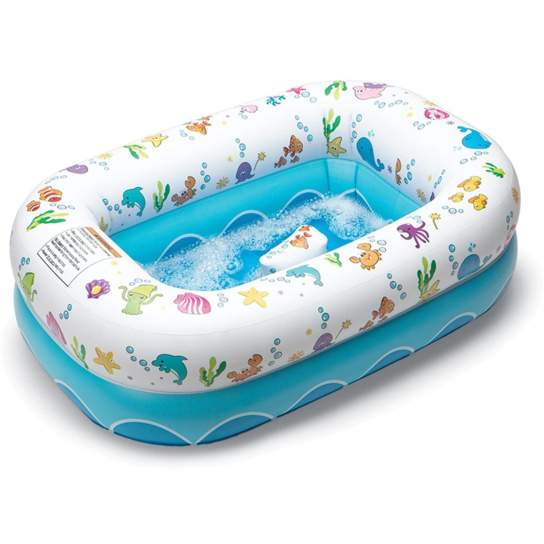Mommy's Helper | Inflatable Under The Sea Baby Bathtub, Collapsible Safe Baby Bath Tub With Anti-Sliding Saddle Horn Seat, Must Have Travel Toddler Bath, Portable Bathtub Recommended Months 6 To 24
