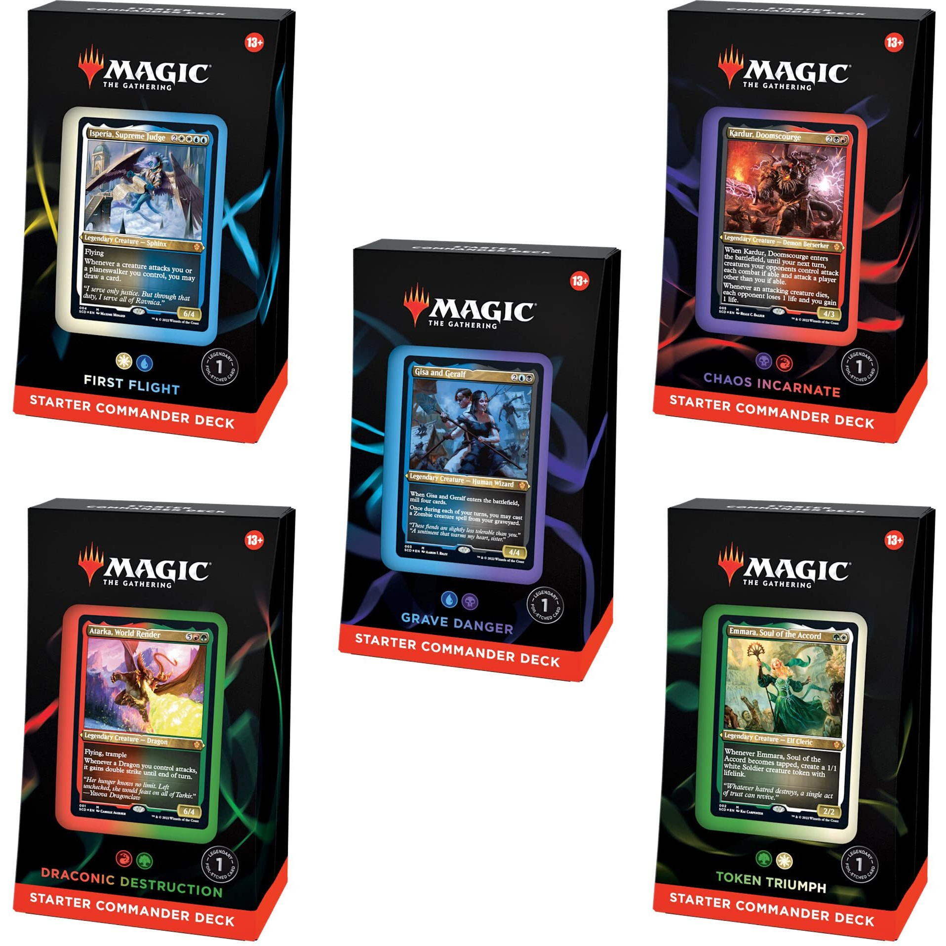 Magic The Gathering Starter Commander Deck Bundle - Includes All 5 Decks,Multicoloured
